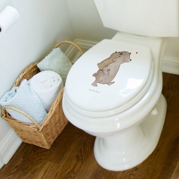 Mr. & Mrs. Panda WC-Sitz Papa Bär - Weiß - Geschenk, WC-Sitz, Toilettendeckel, Klobrille, Vati (1-St), Leises Schließen