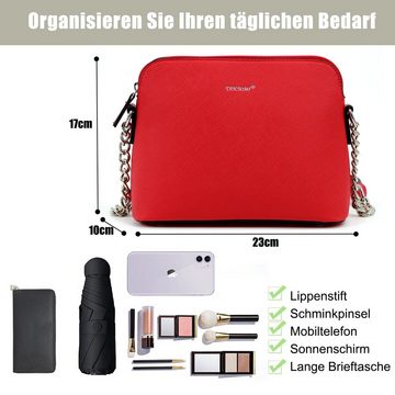 TAN.TOMI Mini Bag Damen Kleine Umhängetasche,Kette Schulterriemen Abendtasche, Handtasche für Bankett Party Geschenke für Frauen in schlichter Optik