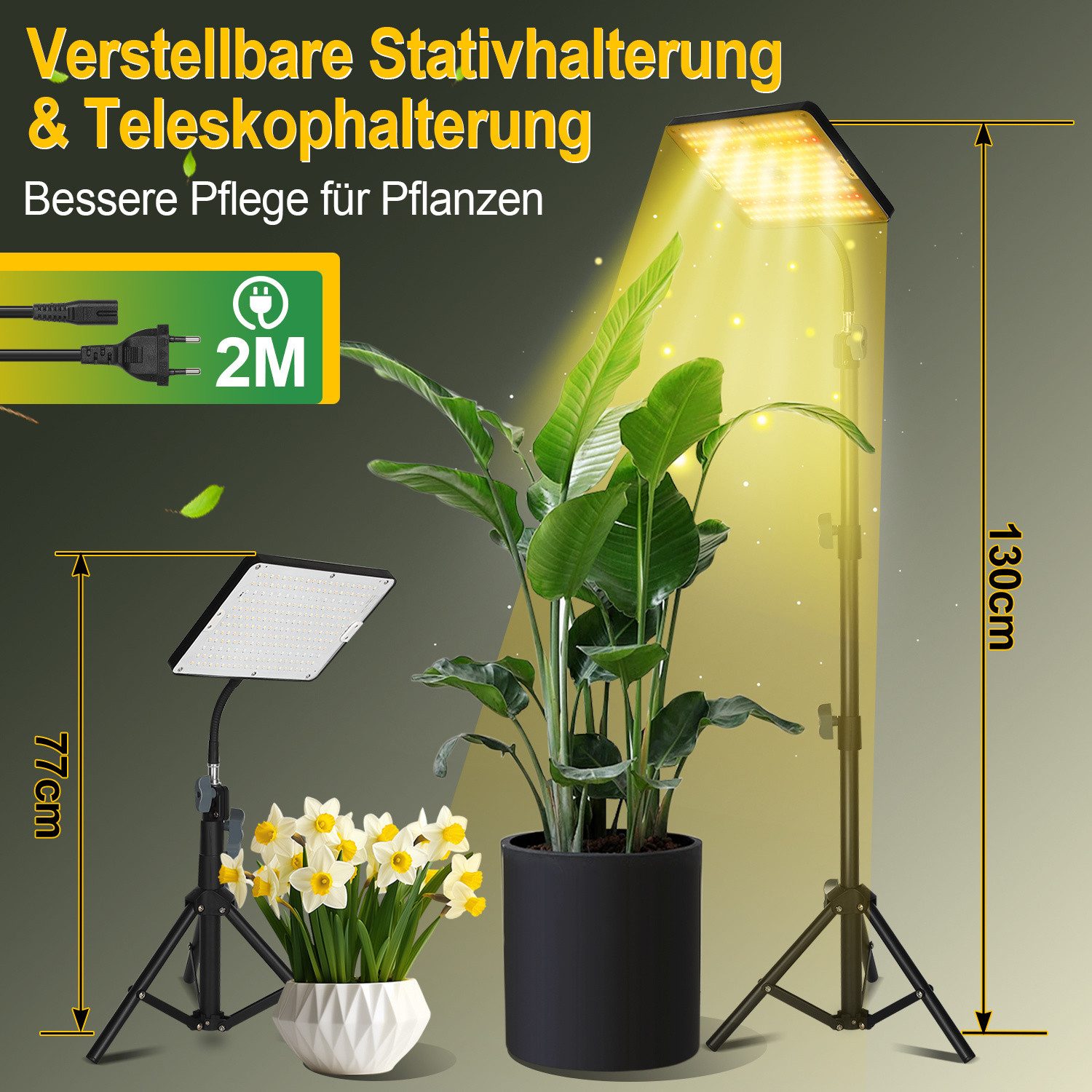 Clanmacy Pflanzenlampe LED Vollspektrum Pflanzenlicht,3 Licht günstig online kaufen
