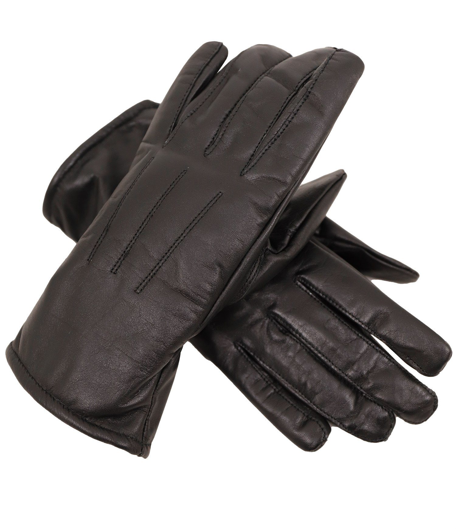 Lederjacken24 Lederhandschuhe FG006 Echtleder Lederhandschuhe Kuhleder  schwarz, Lederjacken24 - Damen Lederhandschuhe Kuhleder schwarz