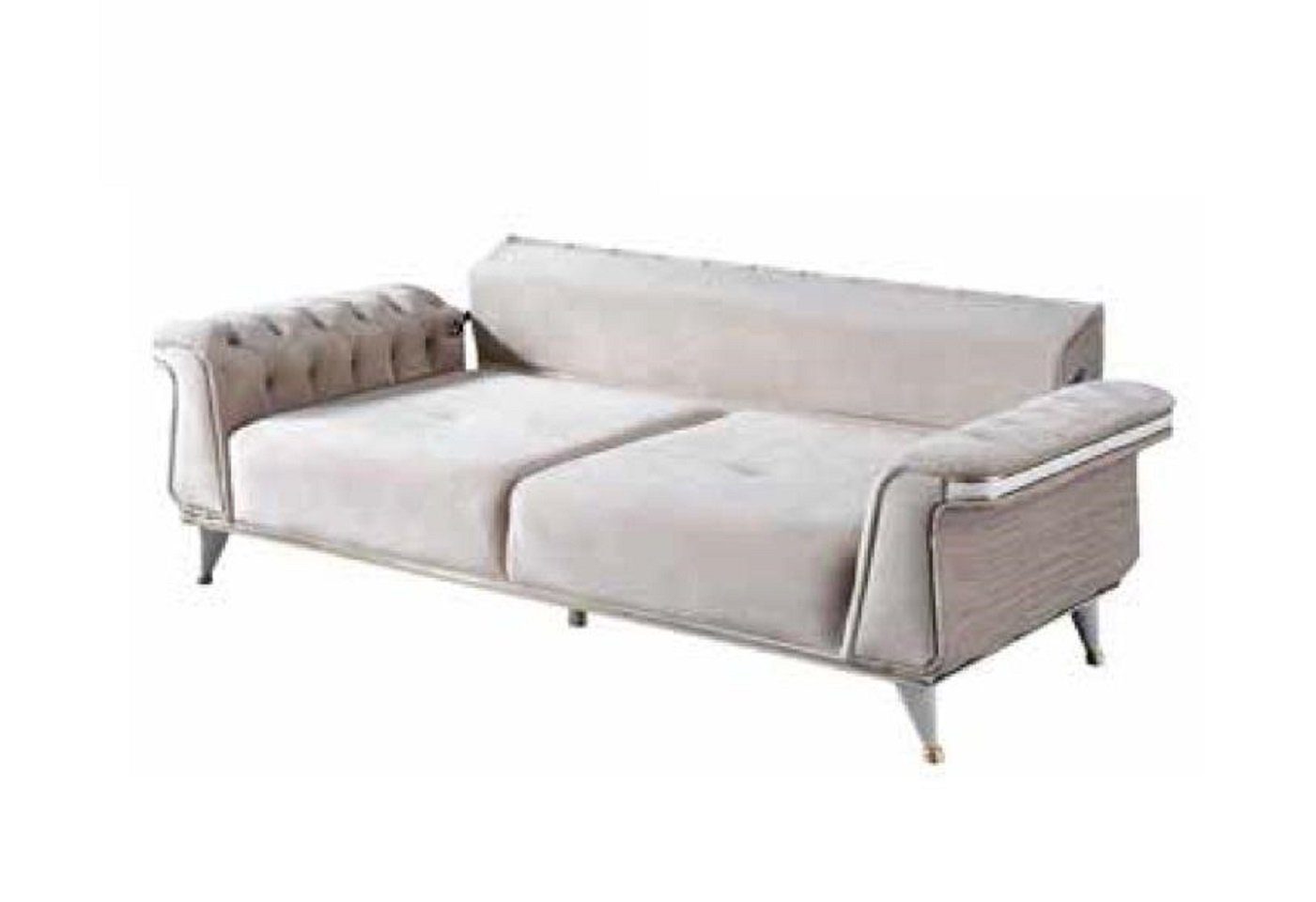 2 Nur Chesterfield + 2x Made Sofagarnitur in Chesterfield-Sofas, JVmoebel (4-St., 3 + Wohnzimmer-Set Rosa/Weiß Moderne Luxus Europa Sitzer), 1 Sofas