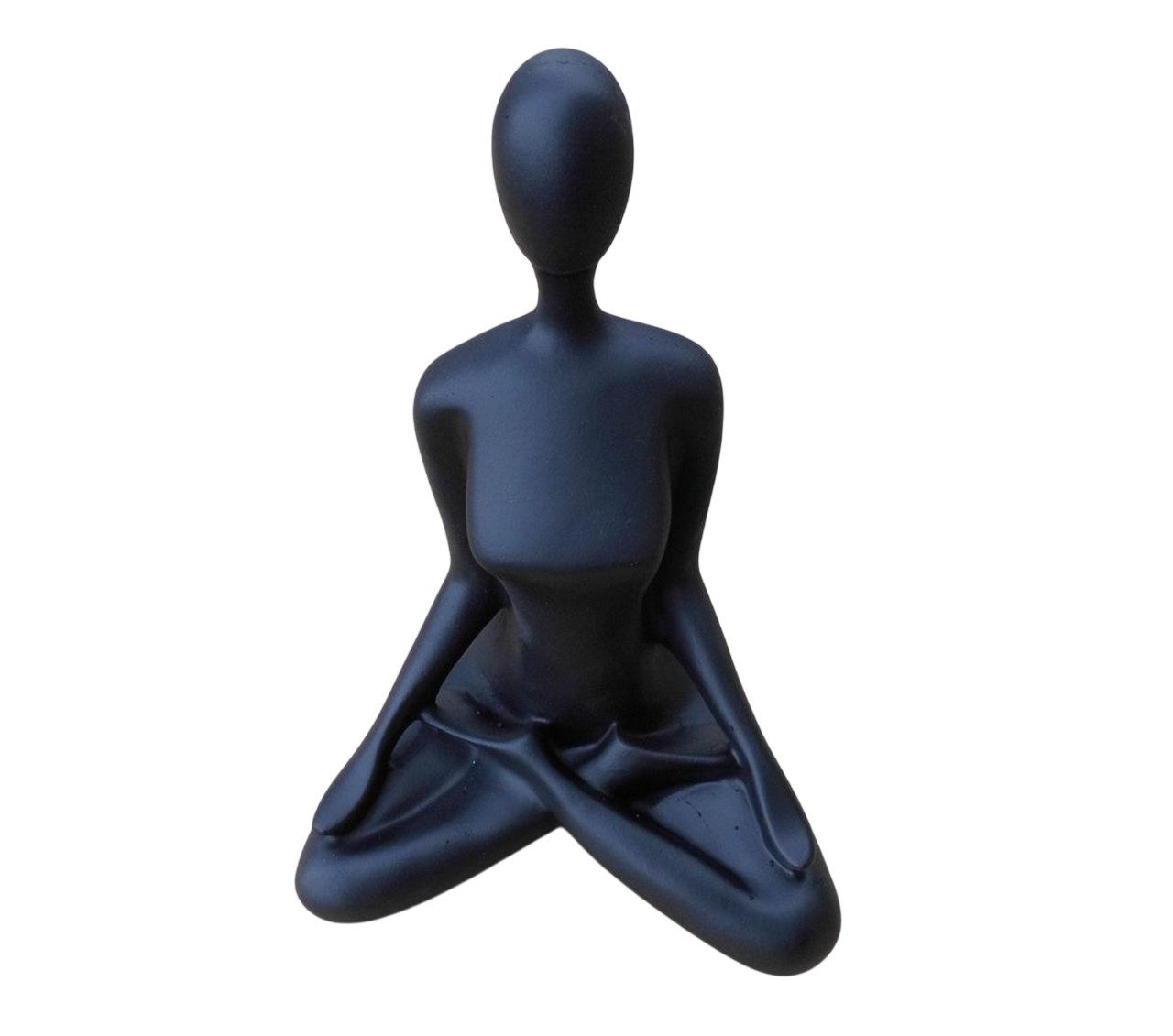 Deko-Impression Dekofigur Statue Skulptur Yoga Frau sitzend Fengshui Arme flach schwarz 20 cm (1 St)