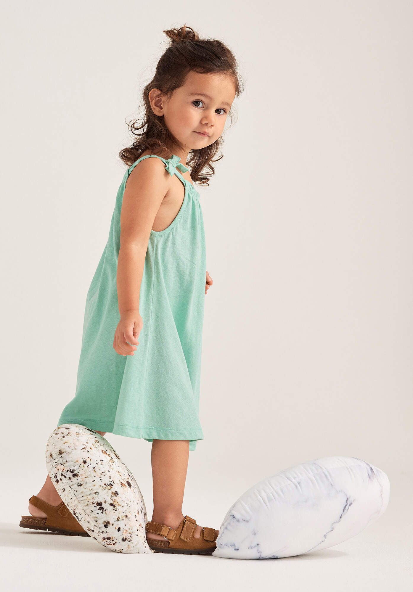 Hessnatur Jerseykleid aus Bio-Baumwolle mit Leinen (1-tlg)