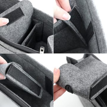 DuneDesign Aufbewahrungstasche Handtaschen Organizer S 23x10x16 cm Filz Tasche, 23x10x16 cm Innentasche Grau