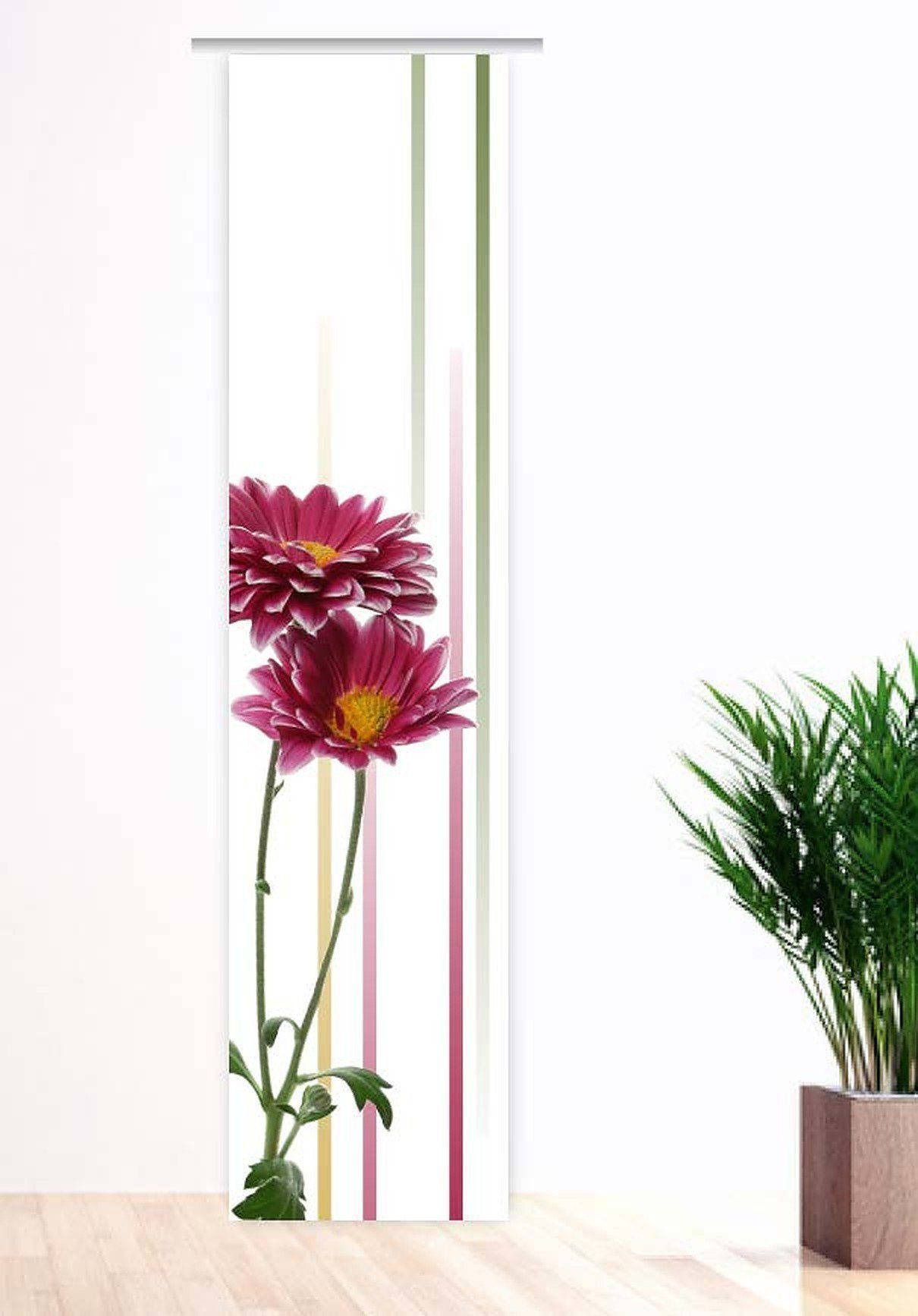 gardinen-for-life Schiebegardine Aster linia links - toller Druck, Flächenvorhang Verschiedene Größen, Store