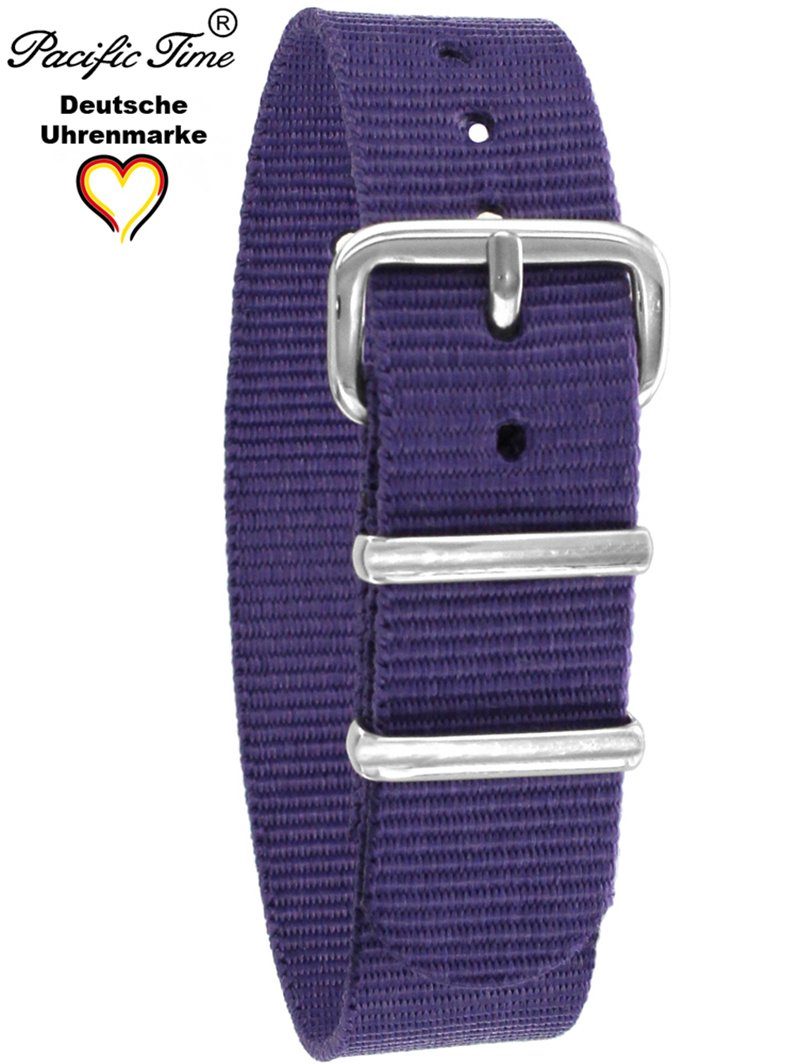 Pacific Time Uhrenarmband Wechselarmband Textil Nylon 16mm, Gratis Versand – Bild 3 von 5