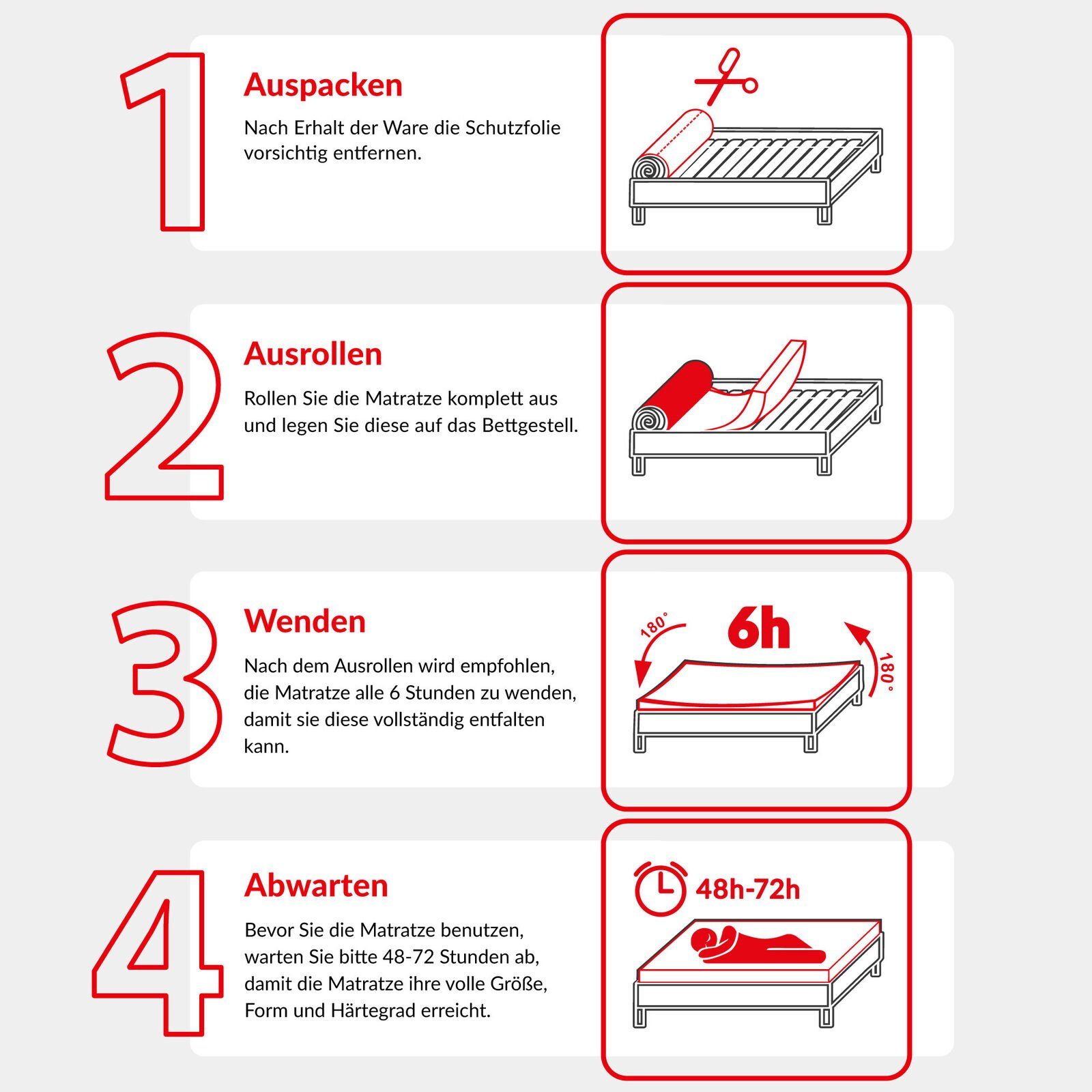 Taschenfederkernmatratze NOIR Matratze 90x200, 140x200, 160x200, 180x200 cm & weitere Größen, FDM, 23 cm hoch, (AloeVera Bezug, profilierter HR-Schaum), Wendema – Bild 5 von 5