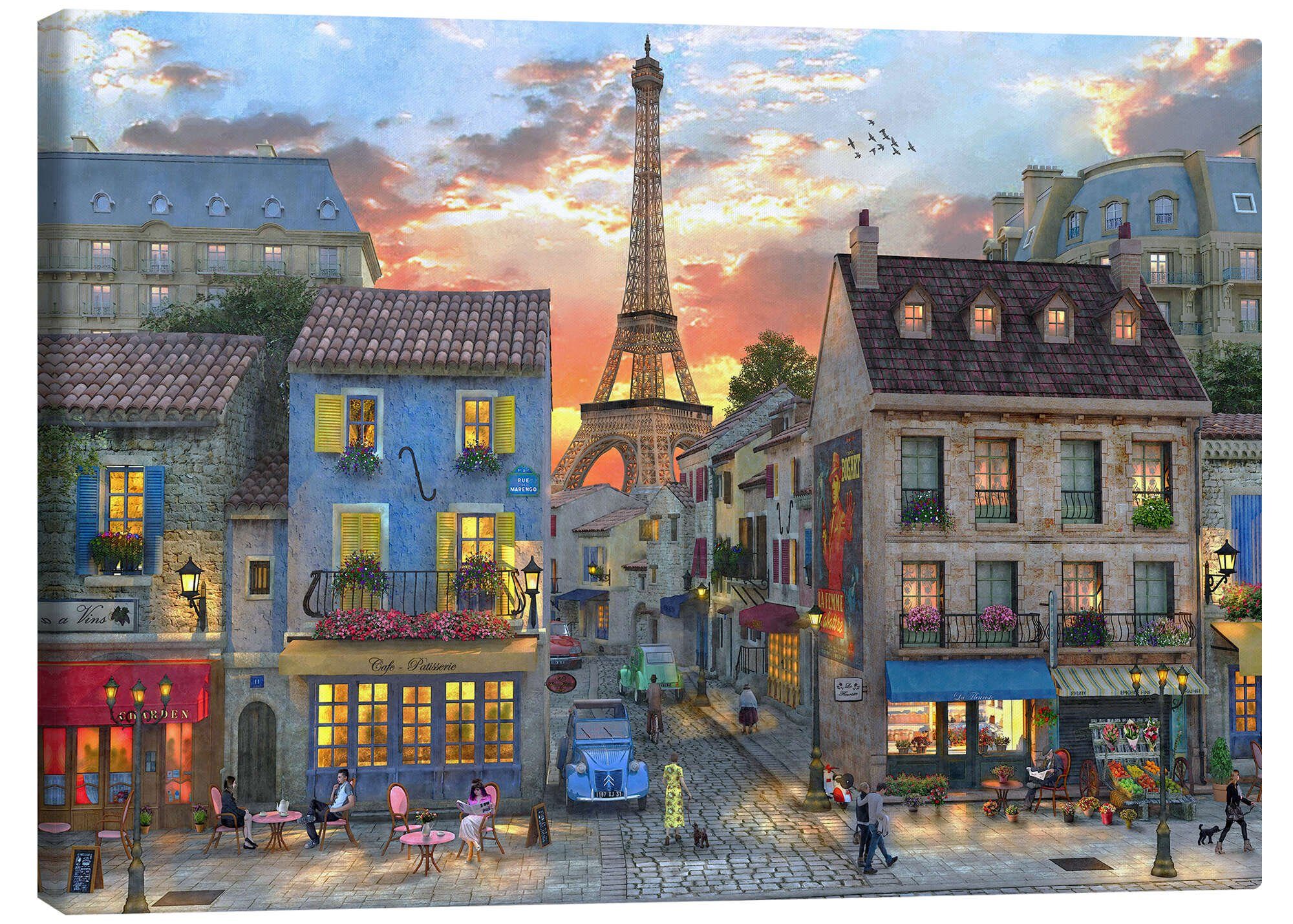Posterlounge Wandbild Straßen von Paris, Dominic Davison, erhältlich als Poster, Leinwandbild, Wandsticker oder Acrylglasbild