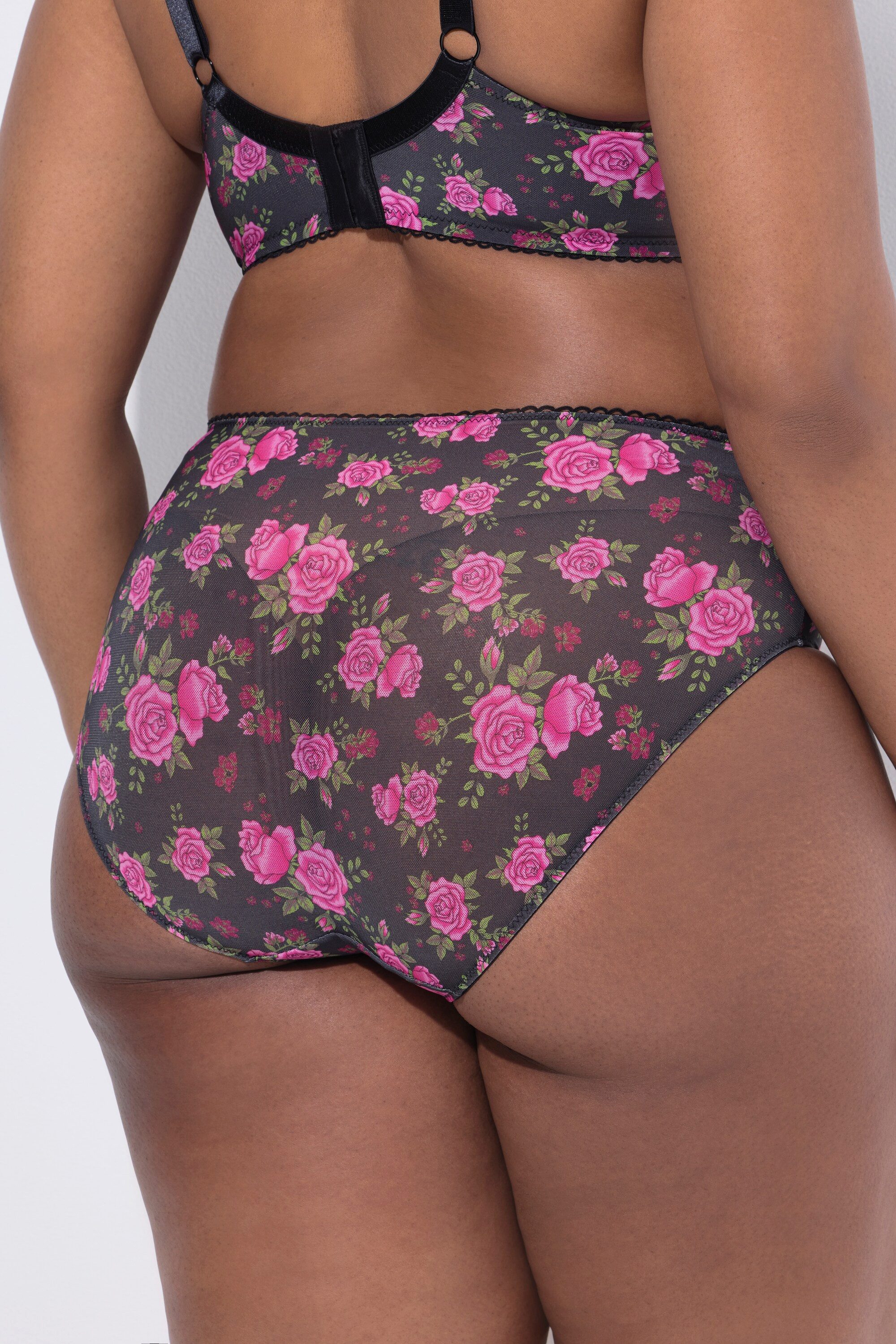 Ulla Popken Slip TruYou Midislip Mesh Rosenmuster