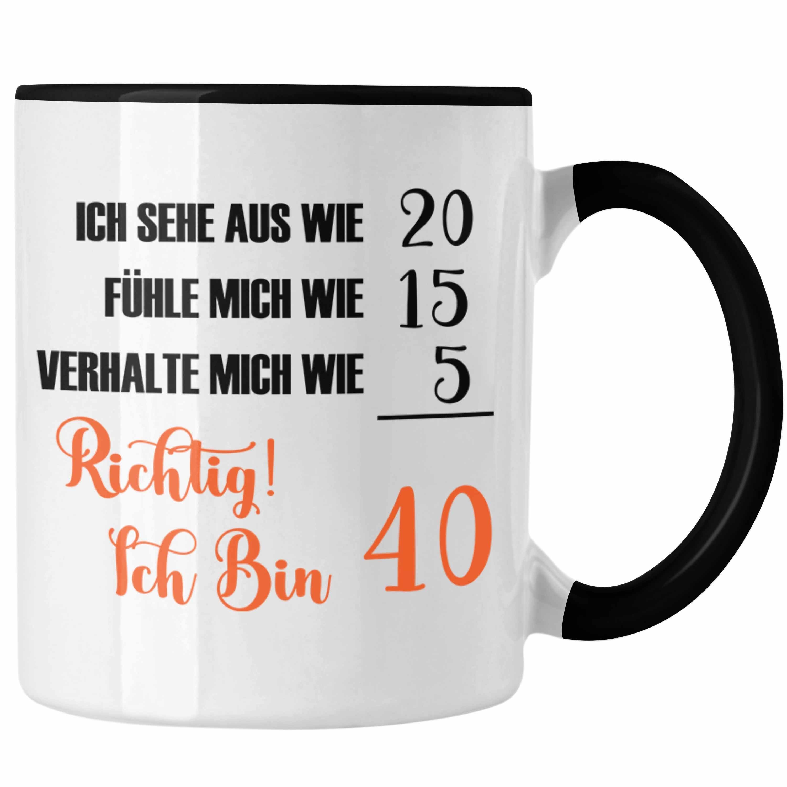 Trendation Tasse Tasse 40. Geburtstag Lustiges Geschenk Frauen 40er B Day Schwarz