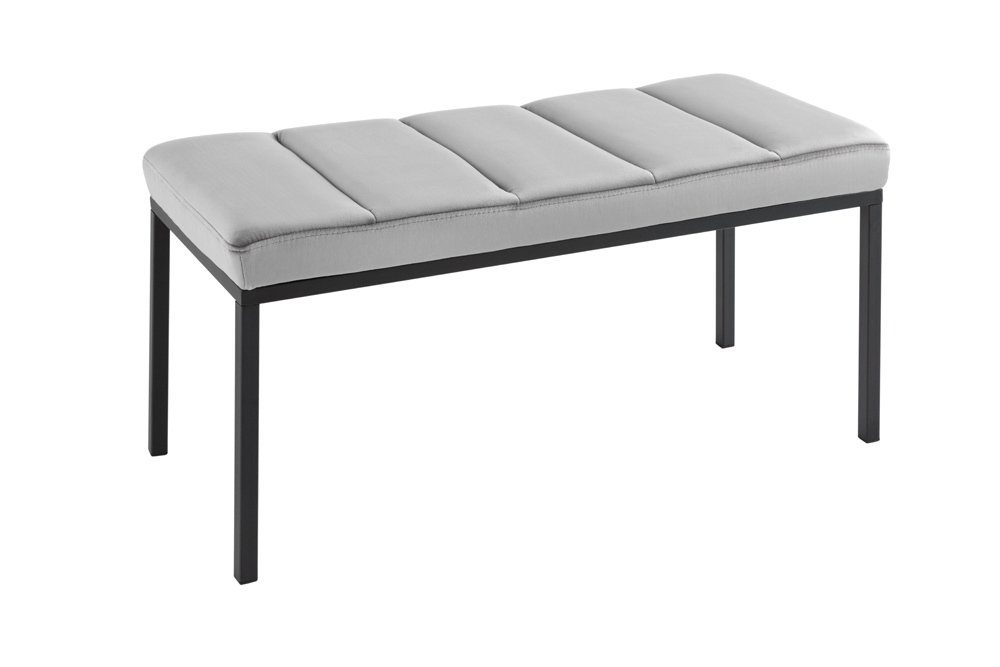 LebensWohnArt Sitzbank Elegante Sitzbank PLANO 80cm grau Samt