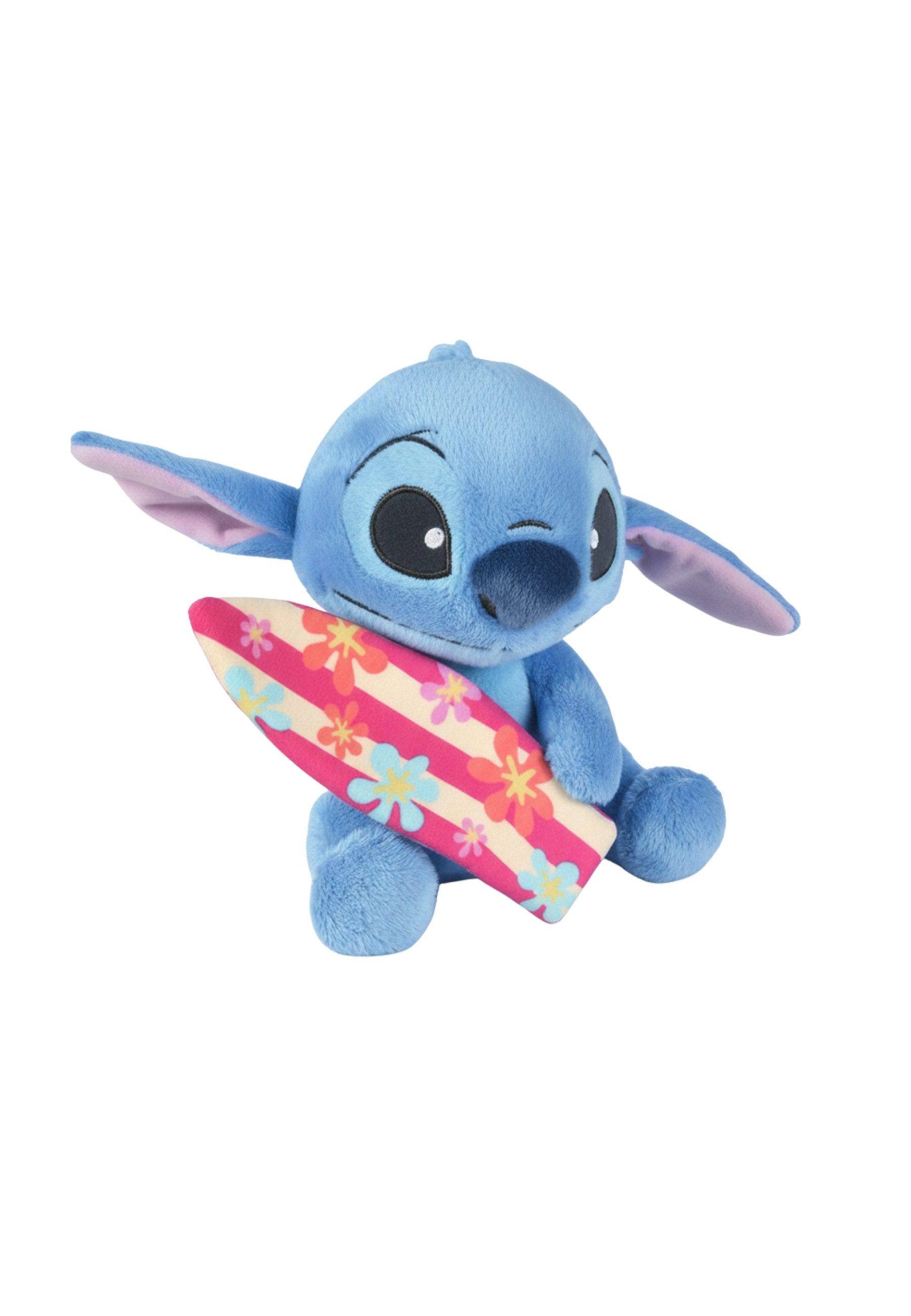 Disney Kuscheltier STITCH – Stitch mit Surfbrett Plüschfigur 25cm (Set)