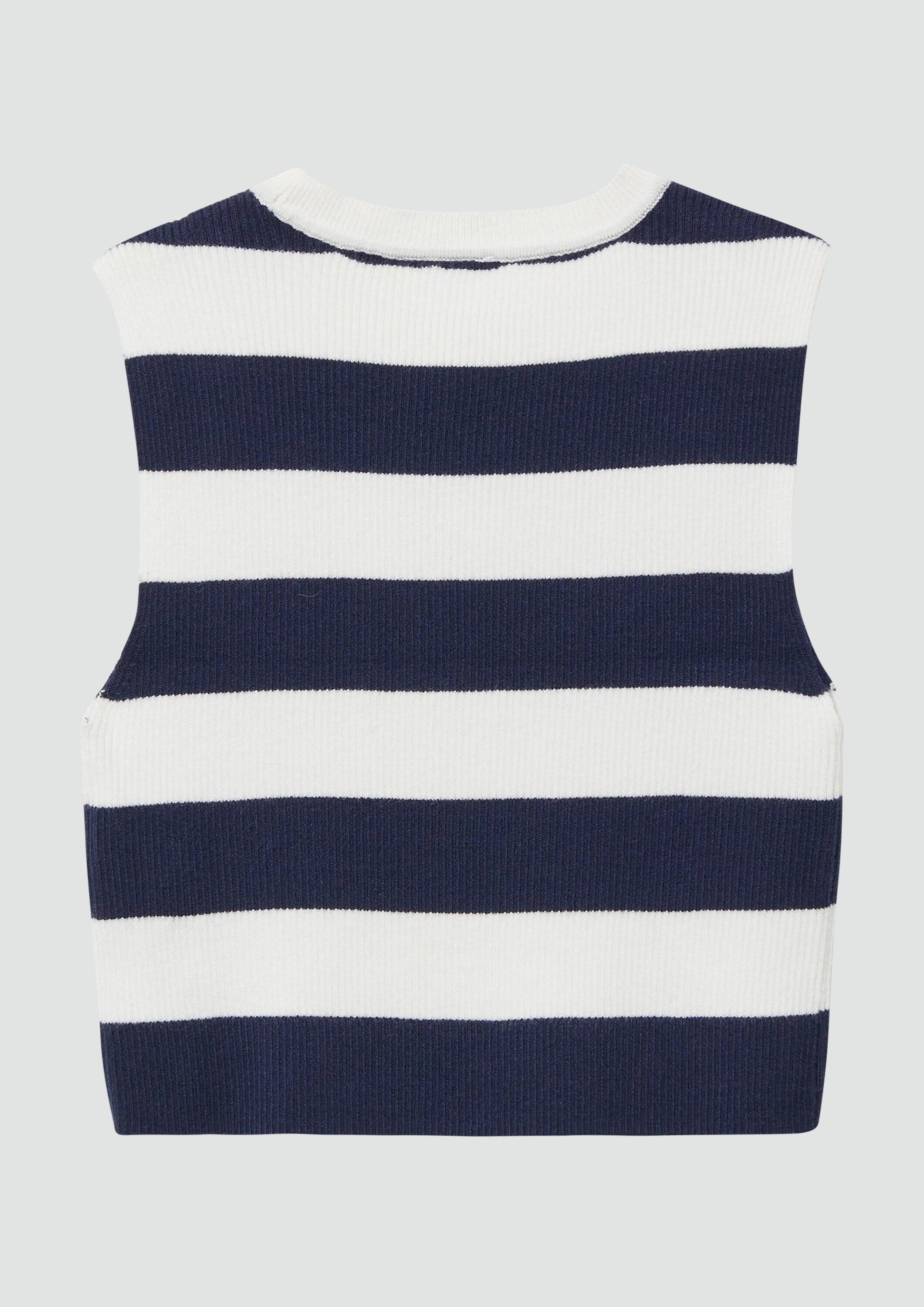 s.Oliver Rundhalspullover Strickpullunder Verkürztes Stricktop aus Viskosemix im Slim Fit