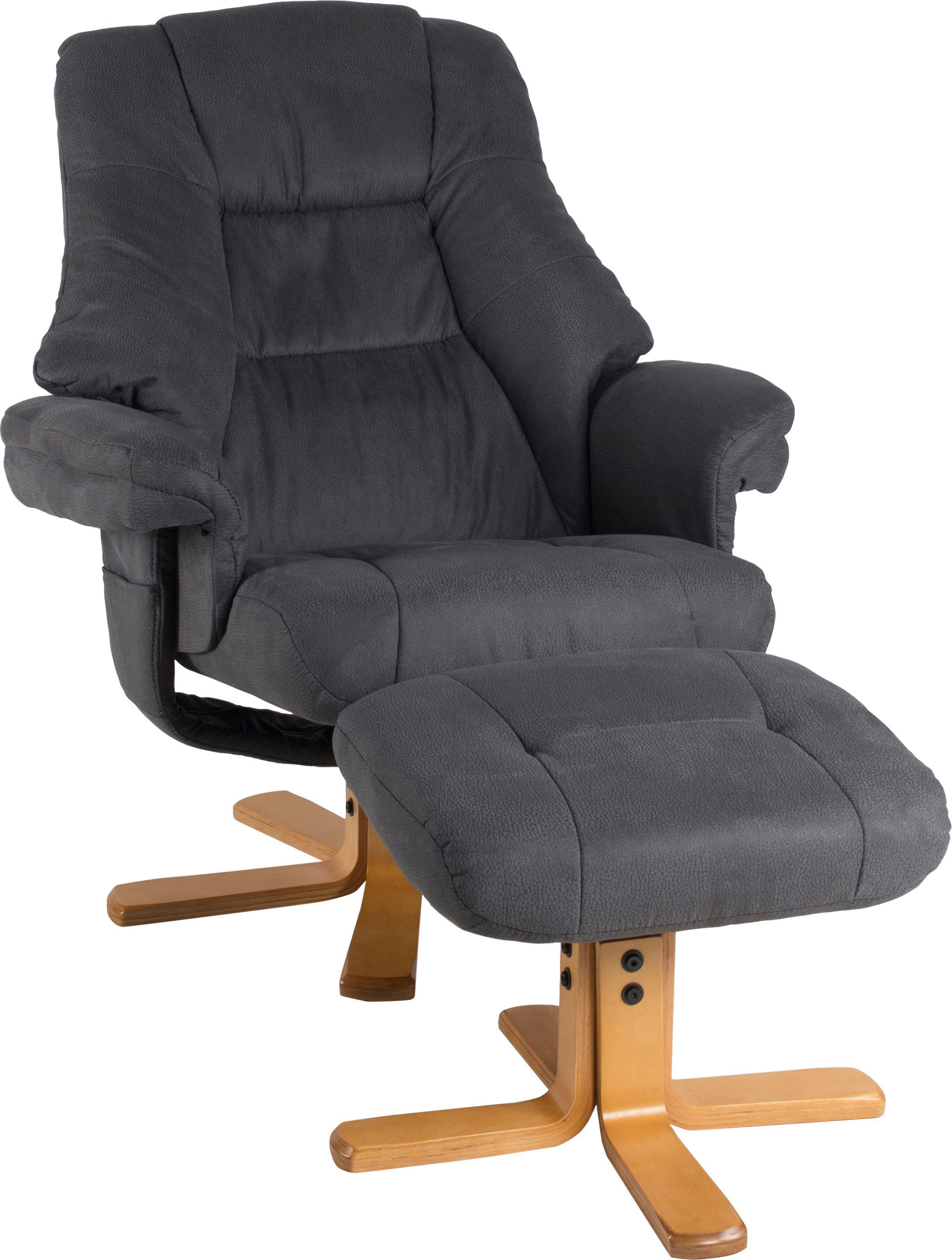 Duo Collection TV-Sessel Bordeaux, mit Hocker und Relaxfunktion, 360 Grad drehbar anthrazit