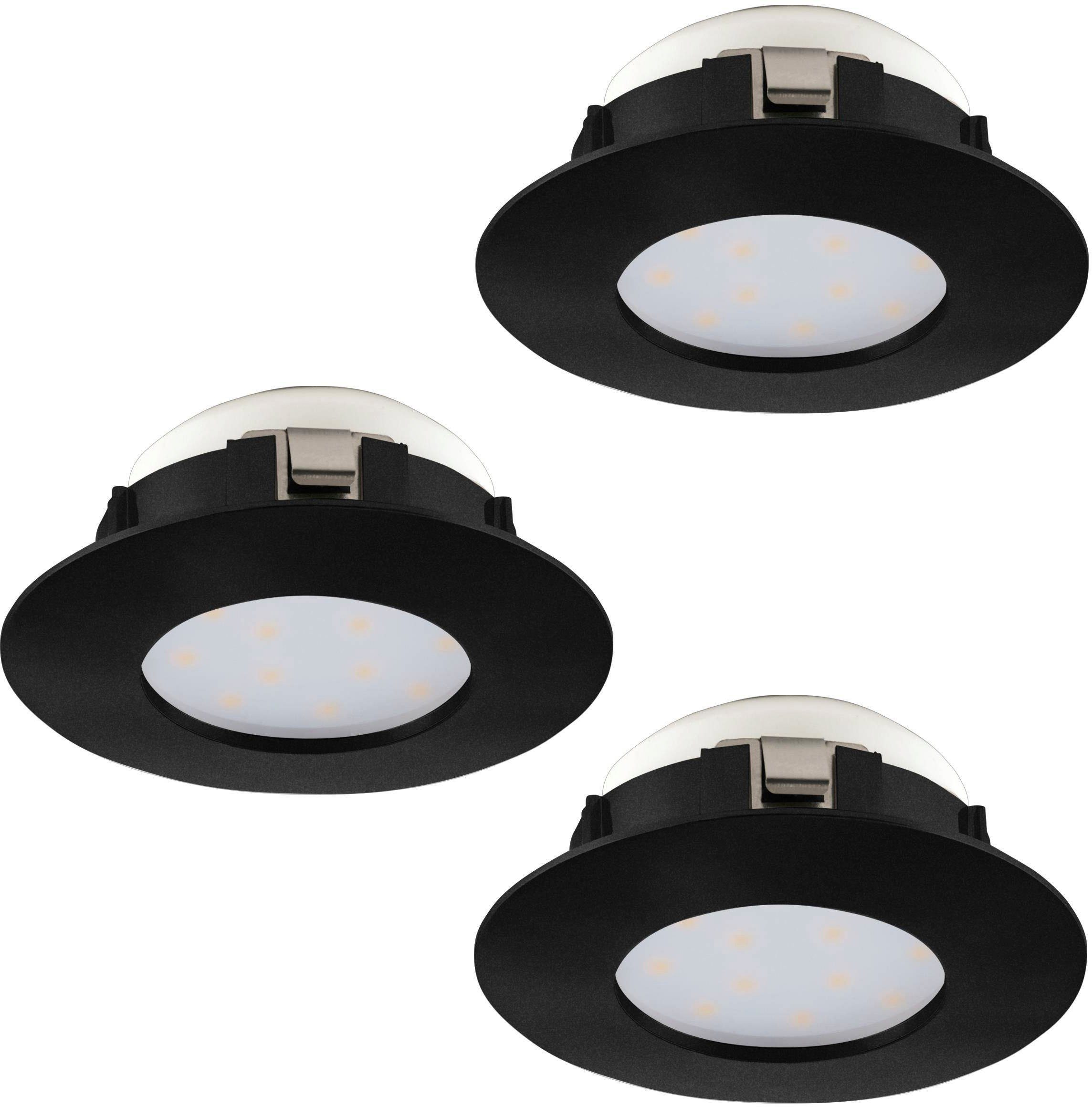 EGLO Deckenleuchte PINEDA, LED fest integriert, Warmweiß, Deckenleuchte in schwarz aus Kunststoff - 4,9W - Warmweiß