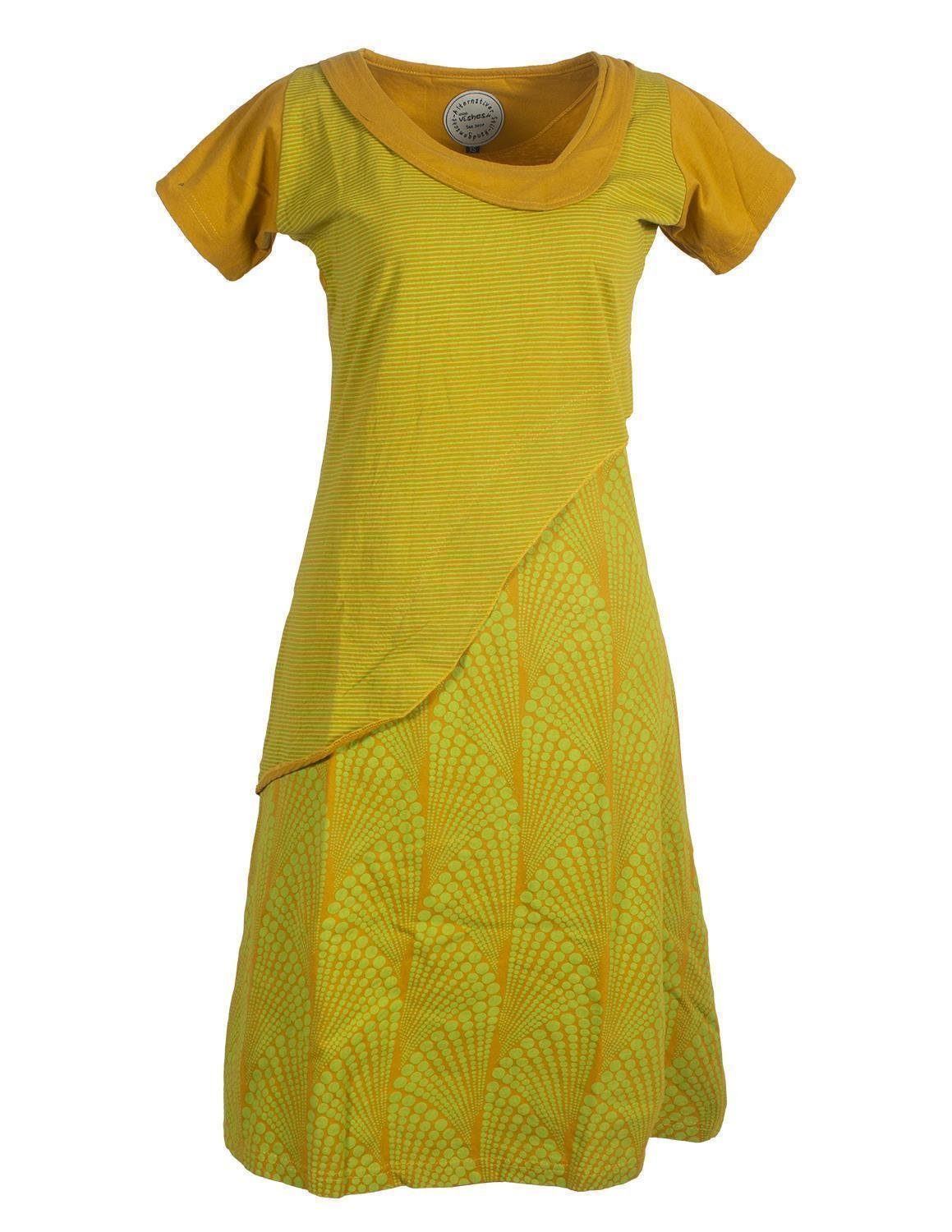Vishes Tunikakleid »Kurzarm Lagenlook Kleid Streifen Punkte Muster« Boho,  Elfen, Goa, Hippie Style