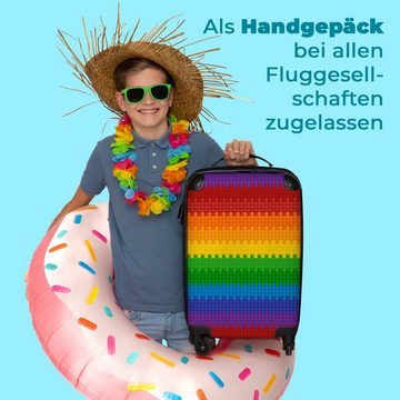 NoBoringSuitcases.com© Kinderkoffer Regenbogen - Blöcke - Jungen - Kinder - Design 55x35x20cm, 4 Rollen, Reisetasche mit rollen, Handgepäck für Ferien, Kindertrolley, Koffer