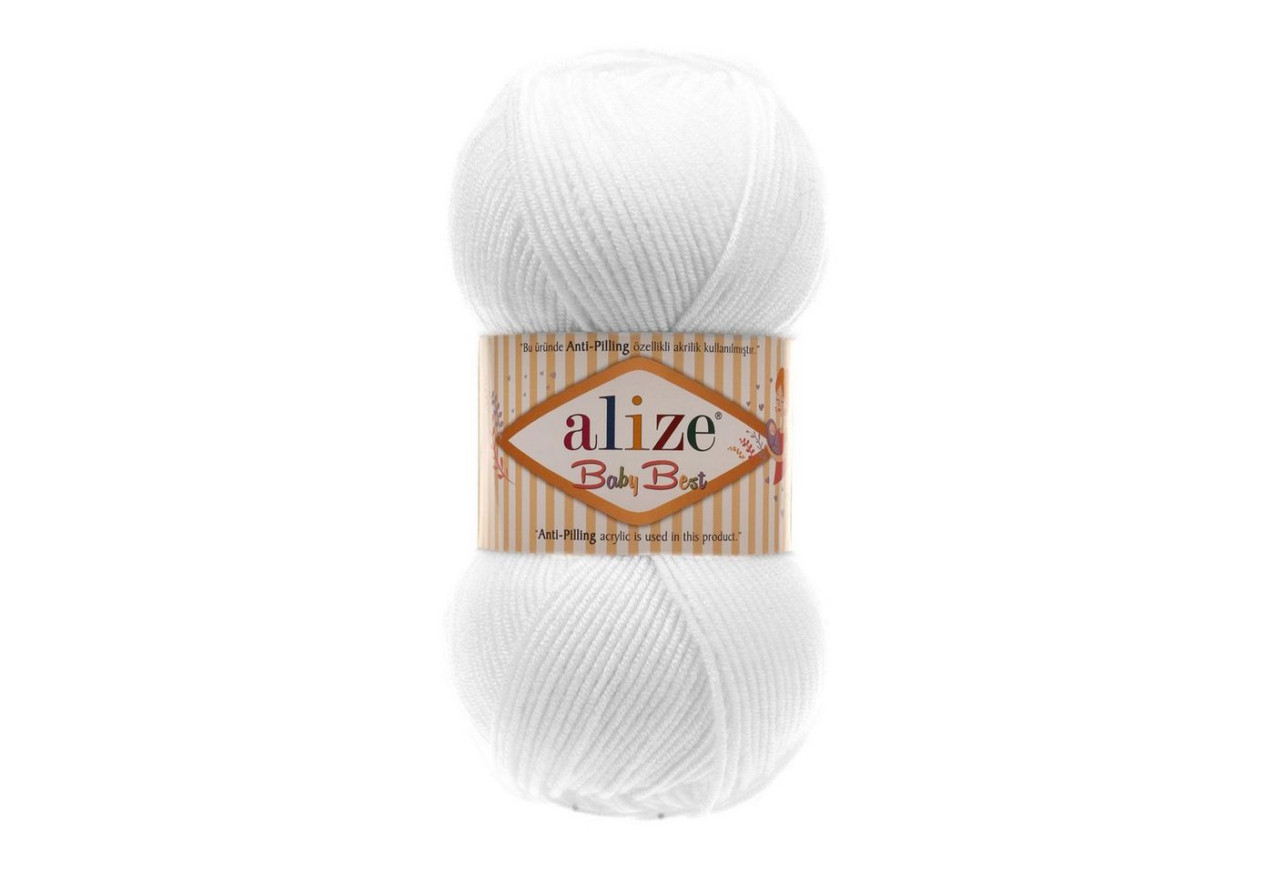 Thumbnail - Alize 5 x 100g Strickgarn ALIZE Baby Best uni Babywolle Wolle Antipilling Häkelwolle, 240 m (Sparpaket), 55 weiß