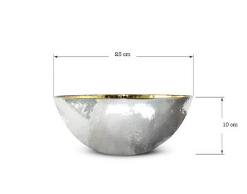 Sendez Salatschüssel in Gold und Silber 3L Schüssel Schale Dekoschale Salatschale, Glas