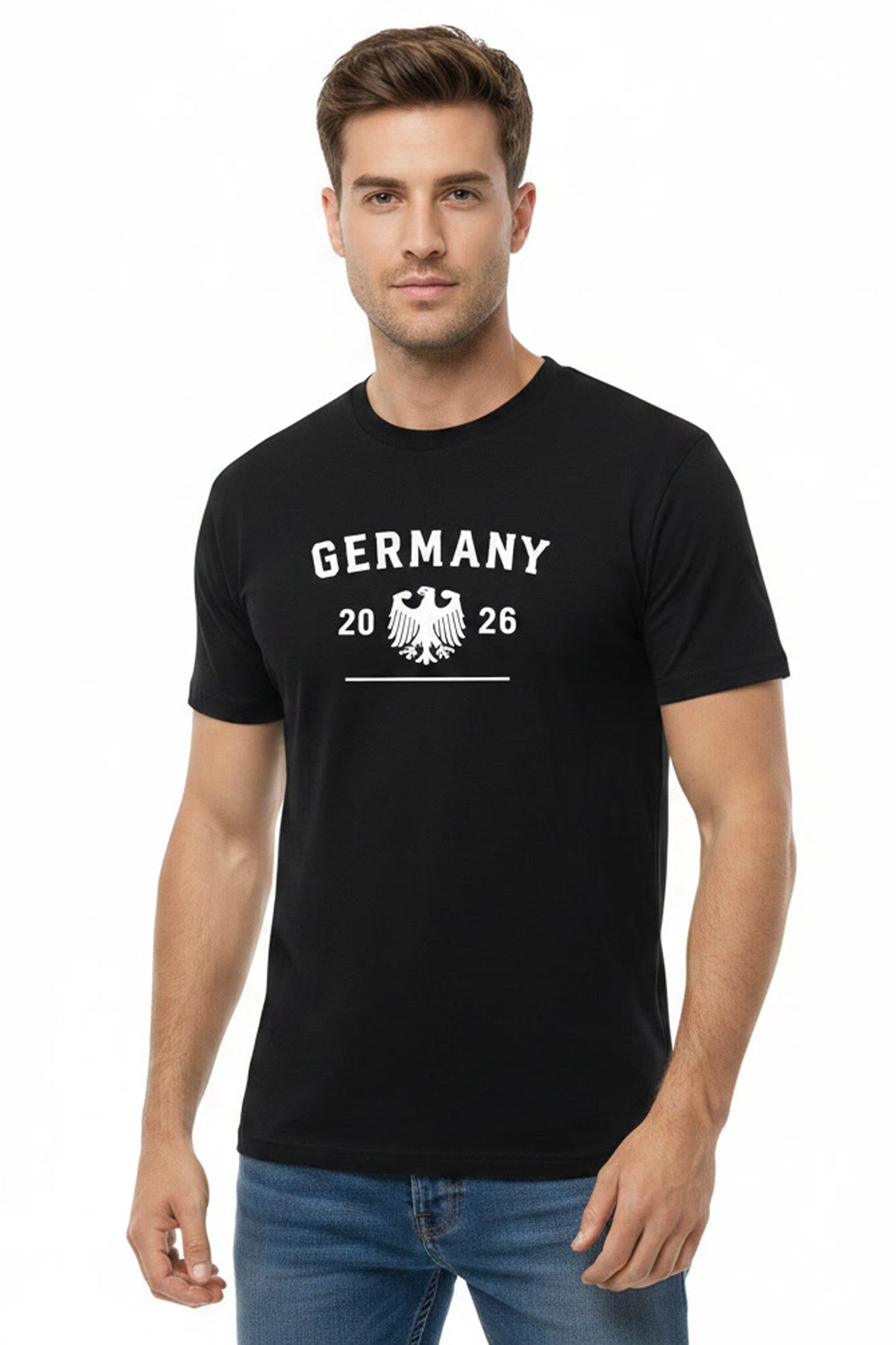 Banco T-Shirt Herren Football United Shirt Print (Einzelartikel) : Dreidimensionaler Textil-Patch statt flachem Druck