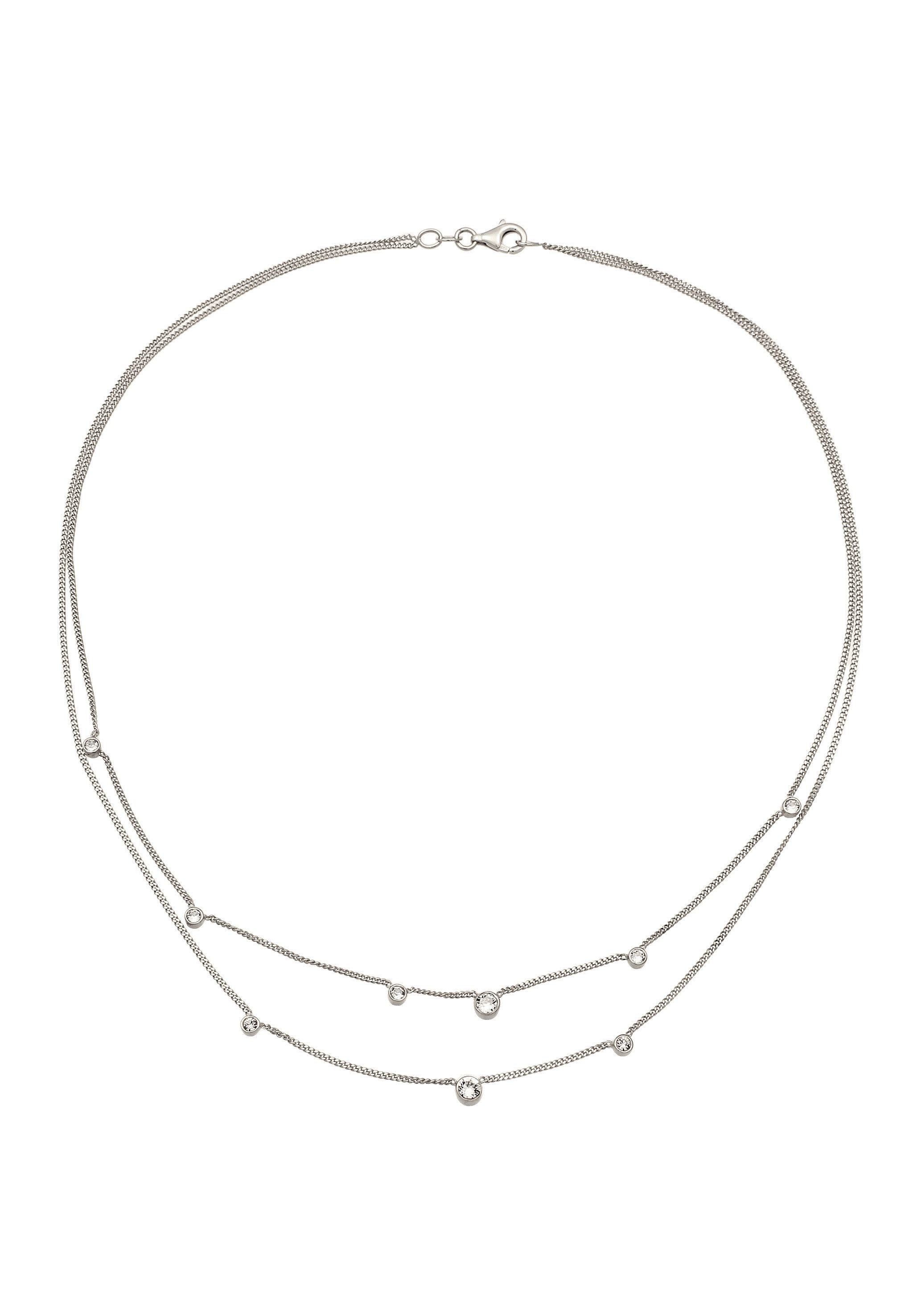 Elli Ketten-Set Layer mit Kristallen von Swarovski® Weiß 925 Sterling Silber