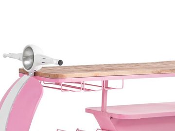 massivum Weinregal Scooter Nova, Bartresen aus Metall Rosa mit Weinregal