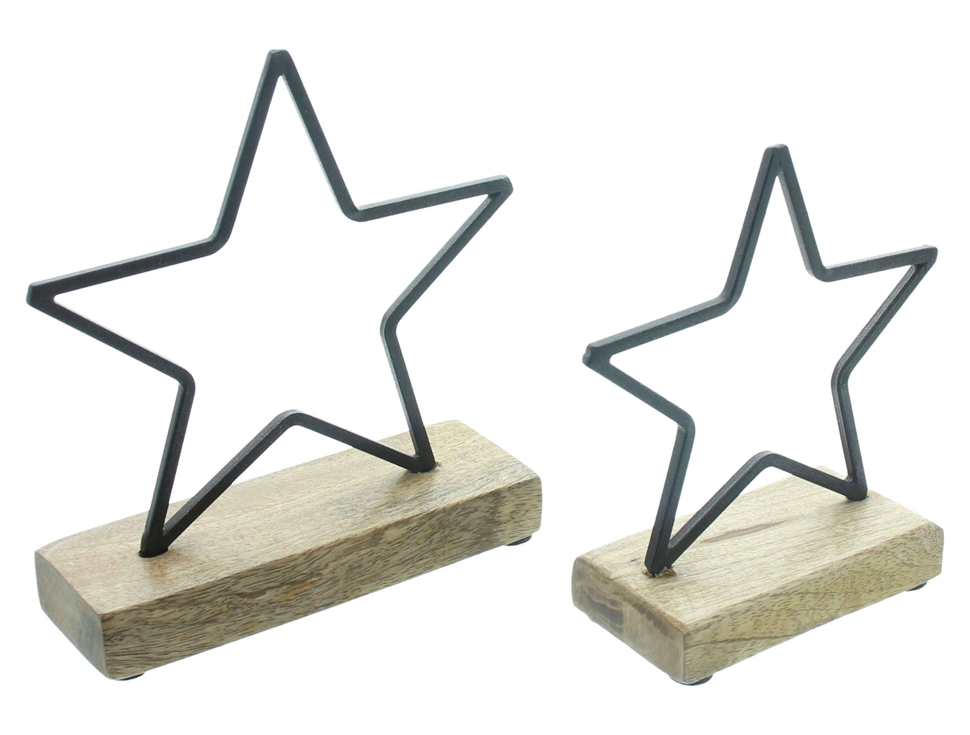 Dekoobjekt Stern "Black", 2er Set