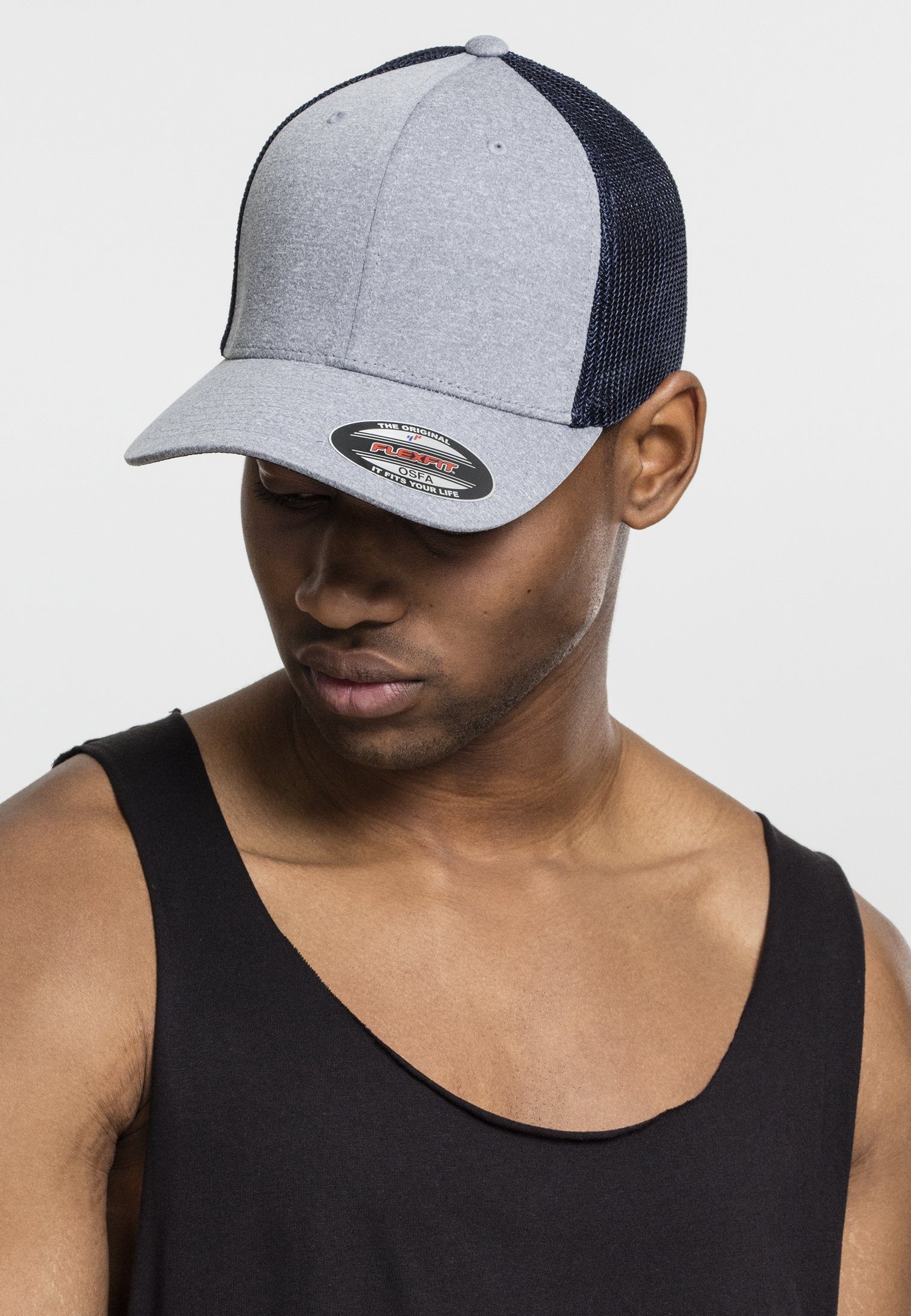 Flexfit Flex Cap Accessoires heathergrey/navy Melange Mesh Flexfit