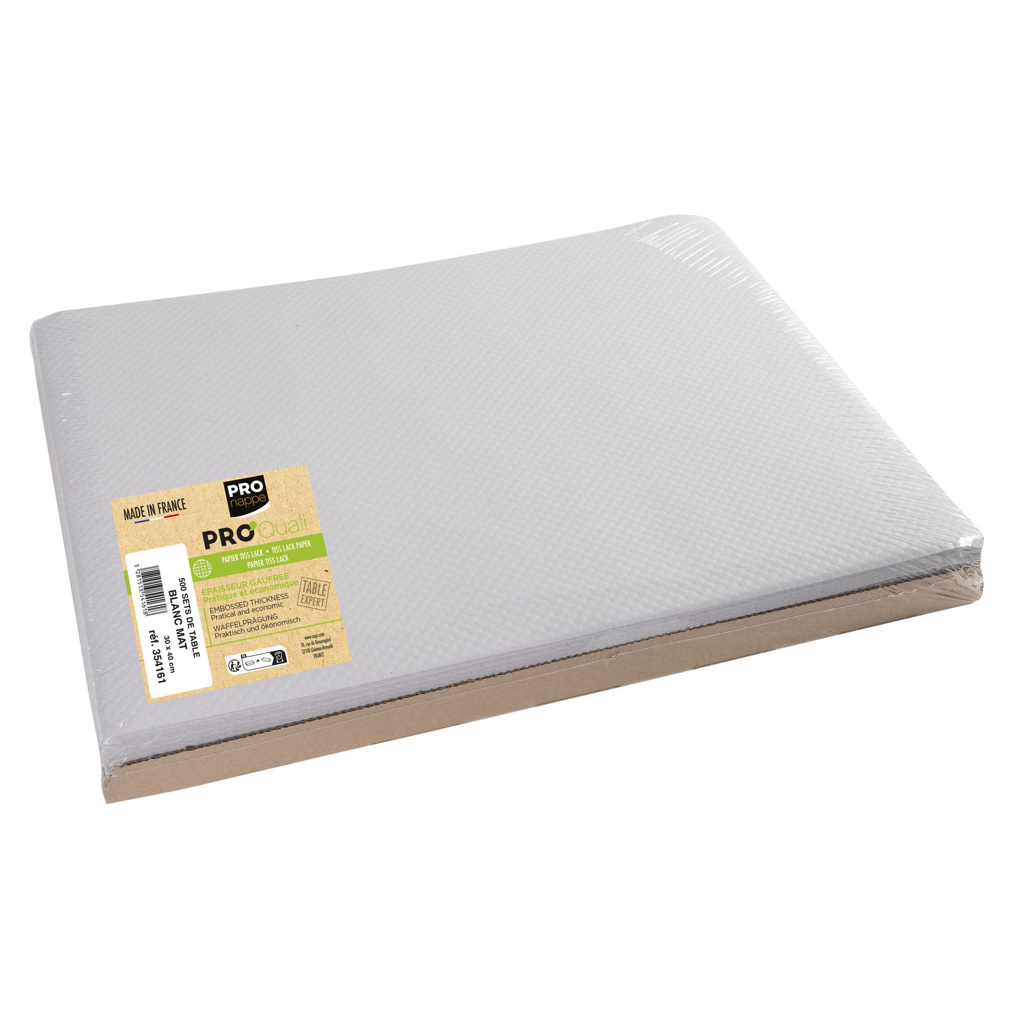 PROnappe Geschirr-Set Tischset Tissue 30x40cm weiß 500 Stück