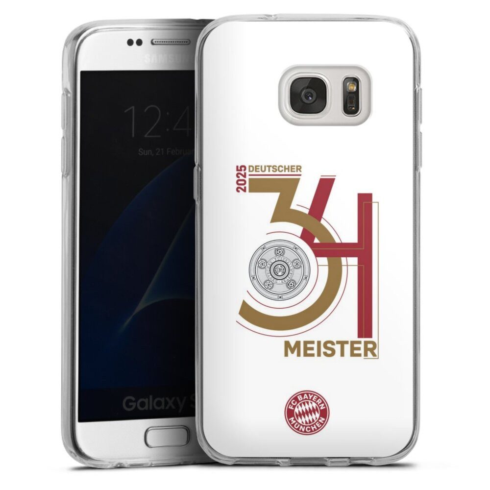 DeinDesign Handyhülle FC Bayern München Meister Offizielles Lizenzprodukt, Samsung Galaxy S7 Silikon Hülle Bumper Case Handy Schutzhülle