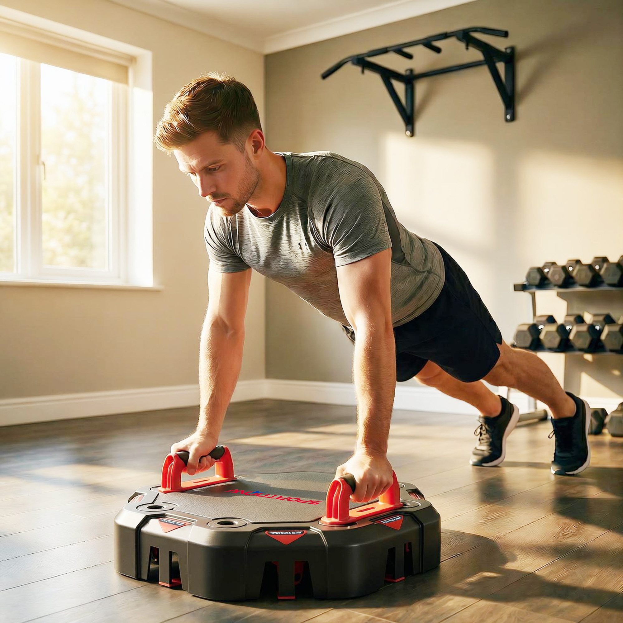 SPORTNOW Liegestützgriffe Liegestütze Fitnessgeräte 7-in-1 Verstellbares (Push Up Board, 12-St., Liegestützbrett), für Zuhause Home Gym