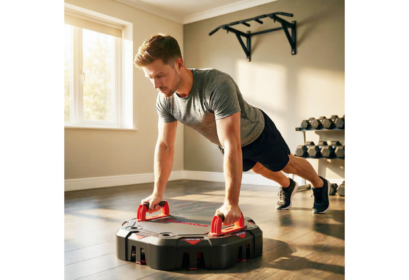 SPORTNOW Liegestützgriffe Liegestütze Fitnessgeräte 7-in-1 Verstellbares (Push Up Board, 12-St., Liegestützbrett), für Zuhause Home Gym