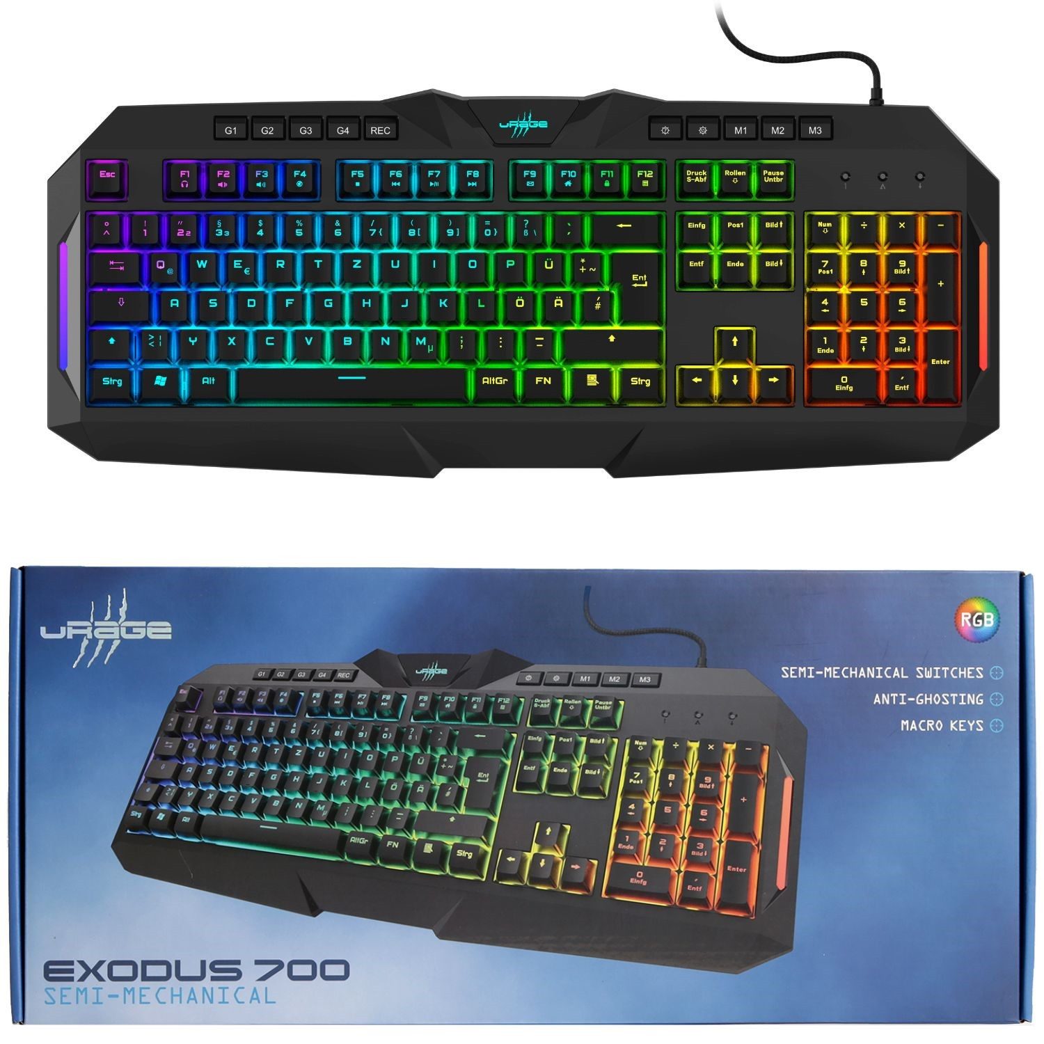 uRage Gaming Keyboard Exodus 700 DE-Layout Gaming-Tastatur