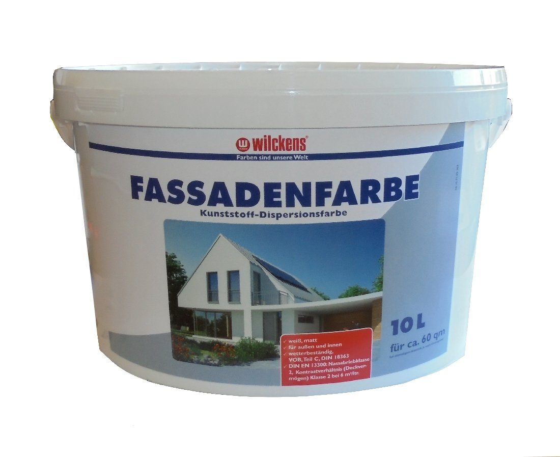 Wilckens Farben Fassadenfarbe 10 Liter für ca 60 m² Weiß Matt
