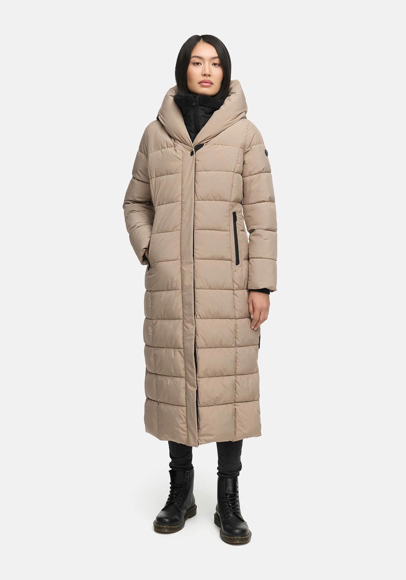 Marikoo Winterjacke Pakoraa extra langer Winter Mantel mit abnehmbaren Innenteil