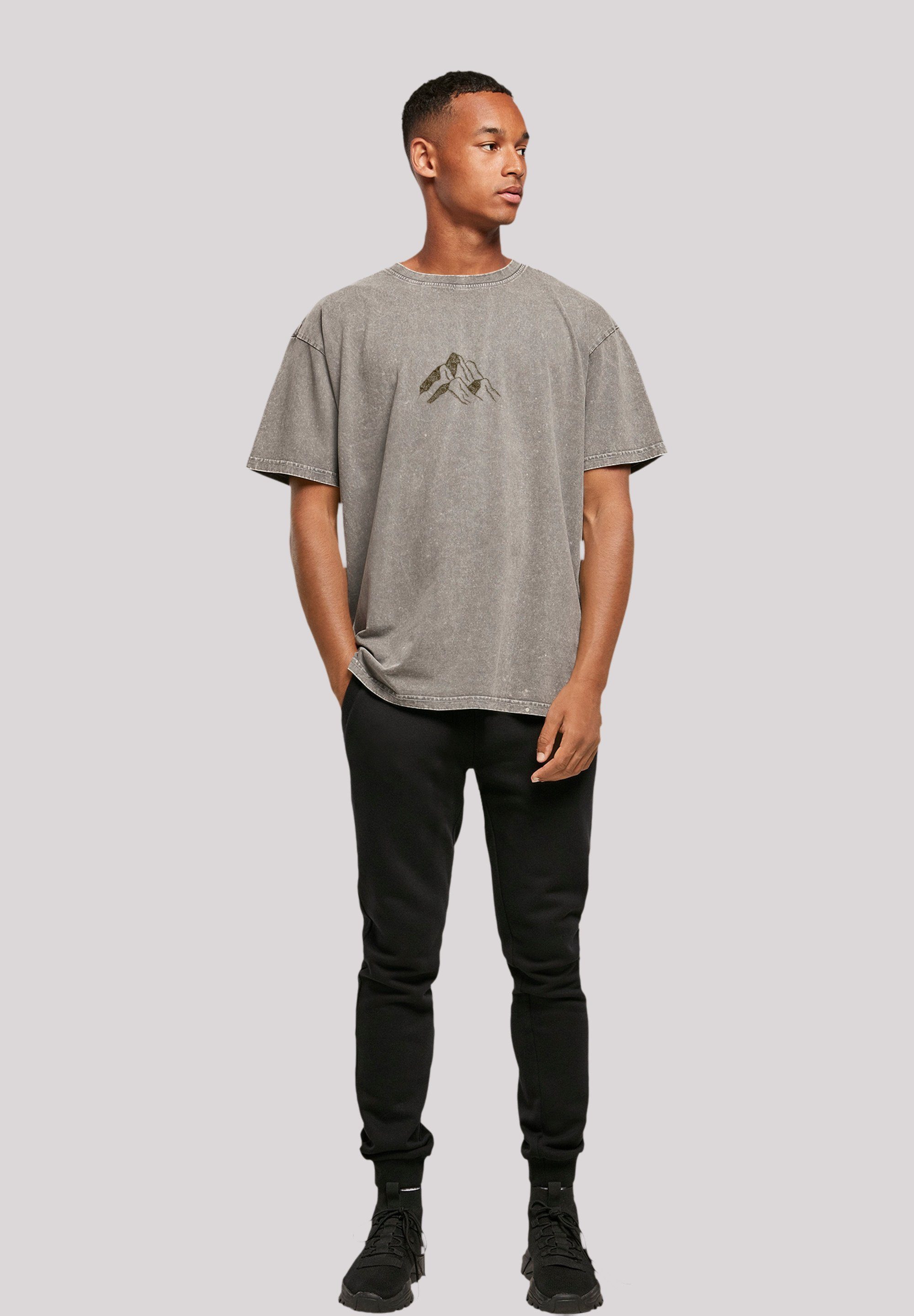 F4NT4STIC T-Shirt Mountain Berg Print Asphalt