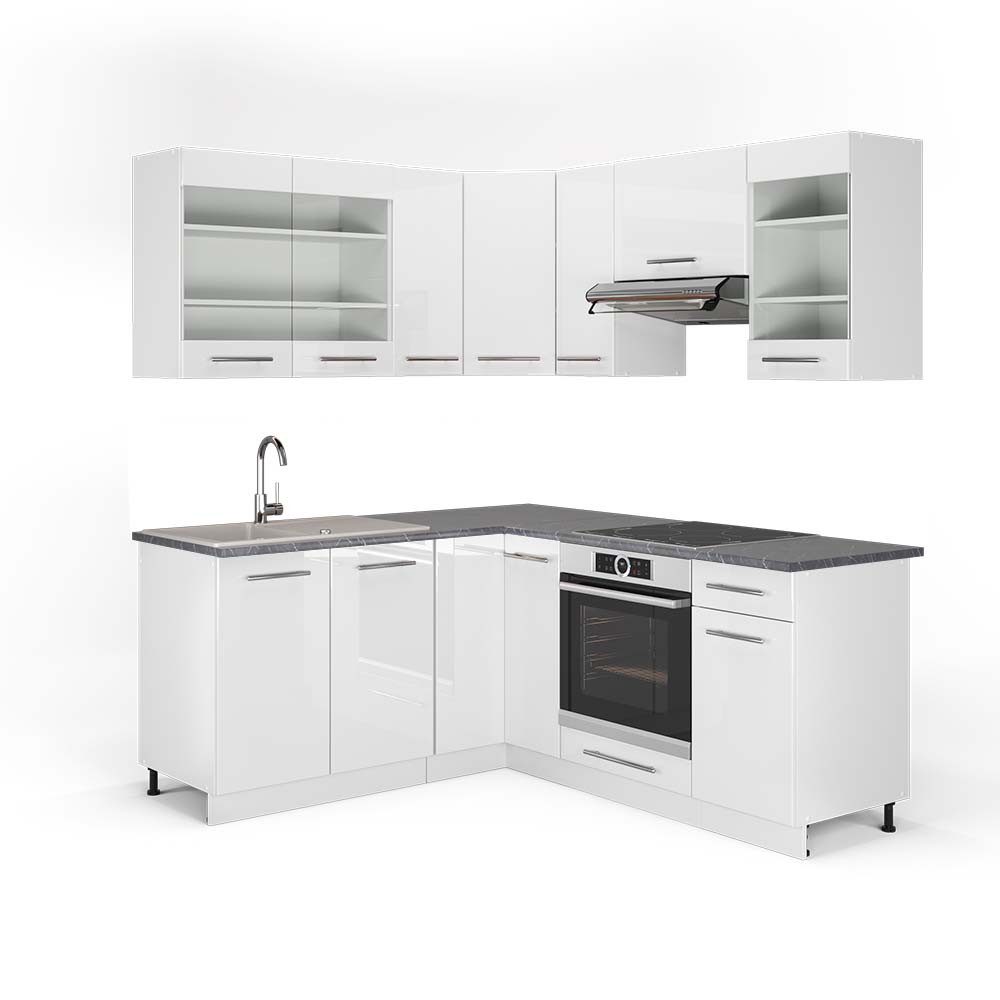 Vicco Winkelküche R-Line, Goldkraft Eiche/Anthrazit, 257 günstig online kaufen