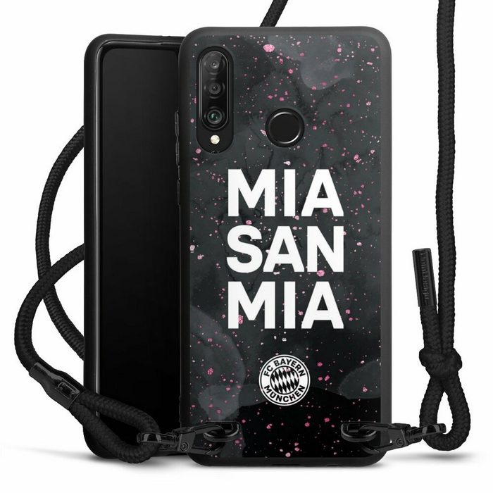 DeinDesign Handyhülle Mia San Mia Girl Style FC Bayern München Mia San Mia Girly - FCB Huawei P30 Lite Premium Handykette Hülle mit Band Case zum Umhängen