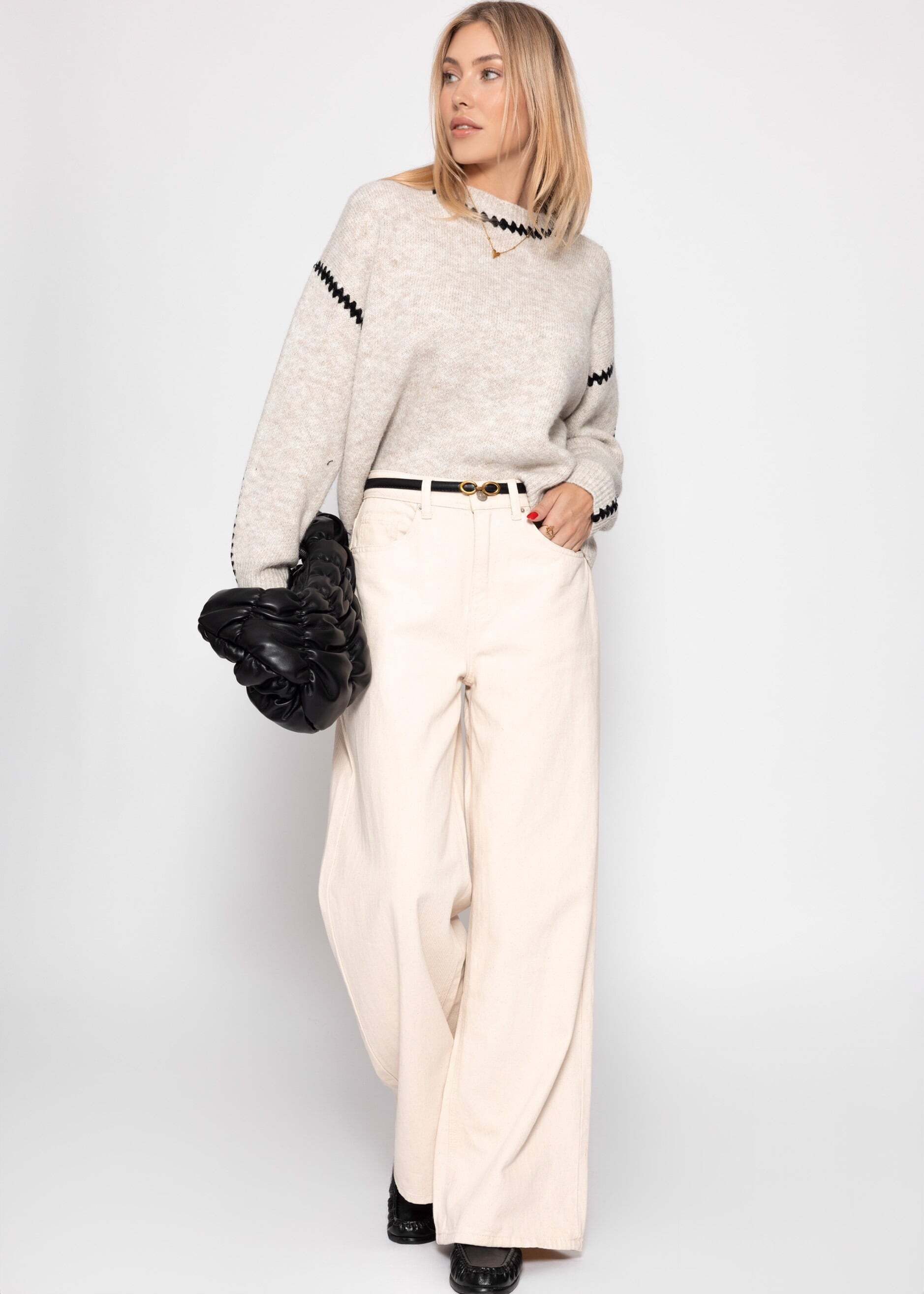 SASSYCLASSY Strickpullover Pullover mit Ziernähten für günstig online kaufen