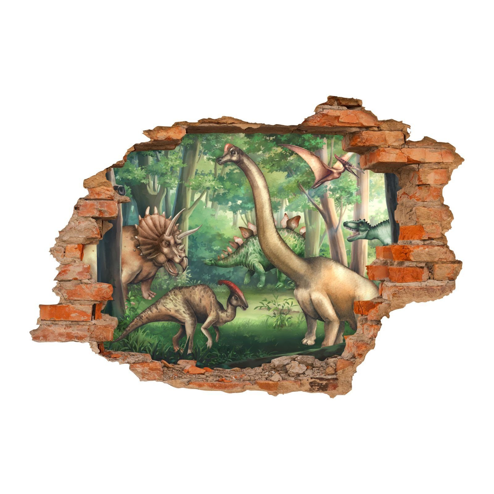 nikima Wandtattoo 222 Wandtattoo Dinowelt (PVC-Folie), In 6 vers. Größen