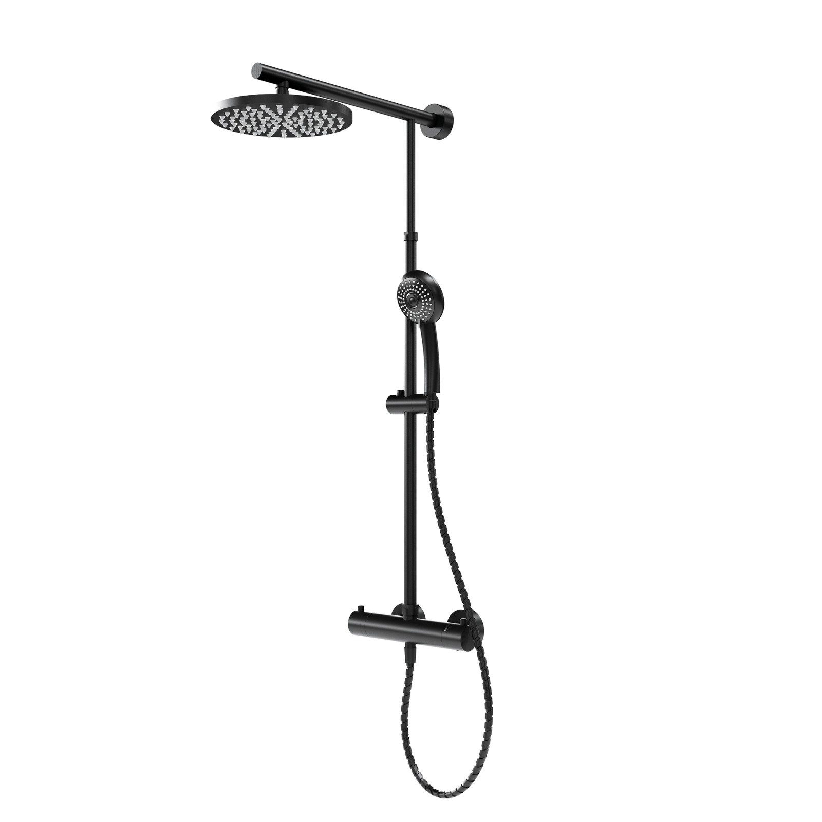 Schulte Duschsystem DuschMaster Rain "Classic" mit Thermostat, Höhe 155.4 cm, inkl. Handbrause, runde Kopfbrause, extra-flach