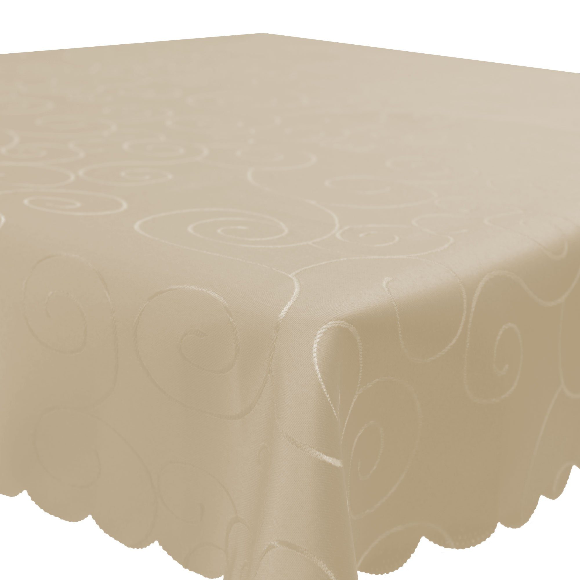 Tischdecke Damast Jacquard Mit Goldornamenten, Eckig Oder Rund, Viele Größen – Maschinenwaschbar