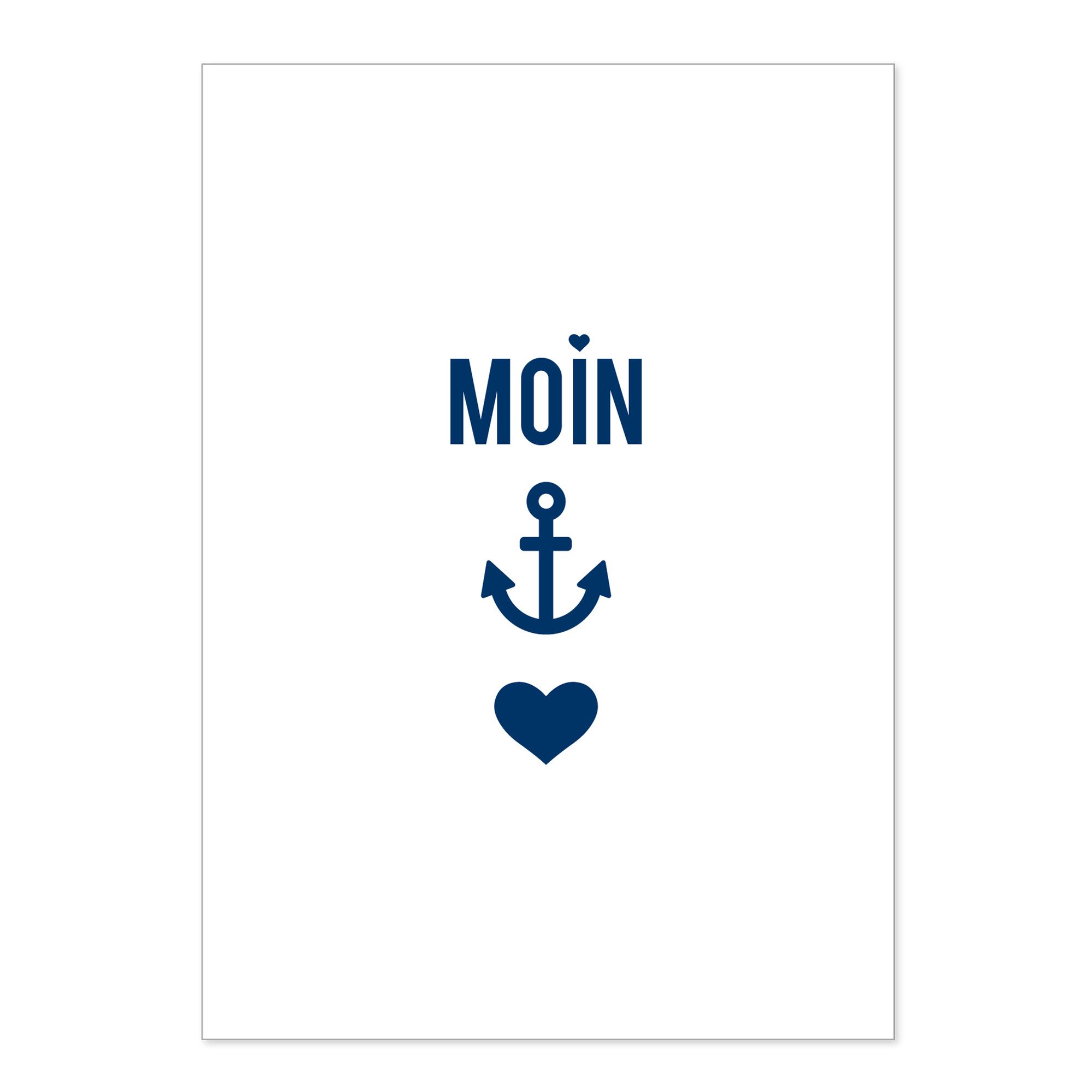 Postkarte Maritime Postkarte "Moin-Anker-Herz" aus Recyclingpapier