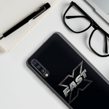 DeinDesign Handyhülle Fast & Furious Logo Offizielles Lizenzprodukt Fast X Logo Metal, Samsung Galaxy A70 Silikon Hülle Bumper Case Handy Schutzhülle