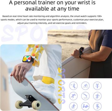 findtime Zifferblätter personalisieren Smartwatch (Android, iOS), mit Telefonfunktion Fitness Tracker Gesundheitsuhr Blutdruckmessung