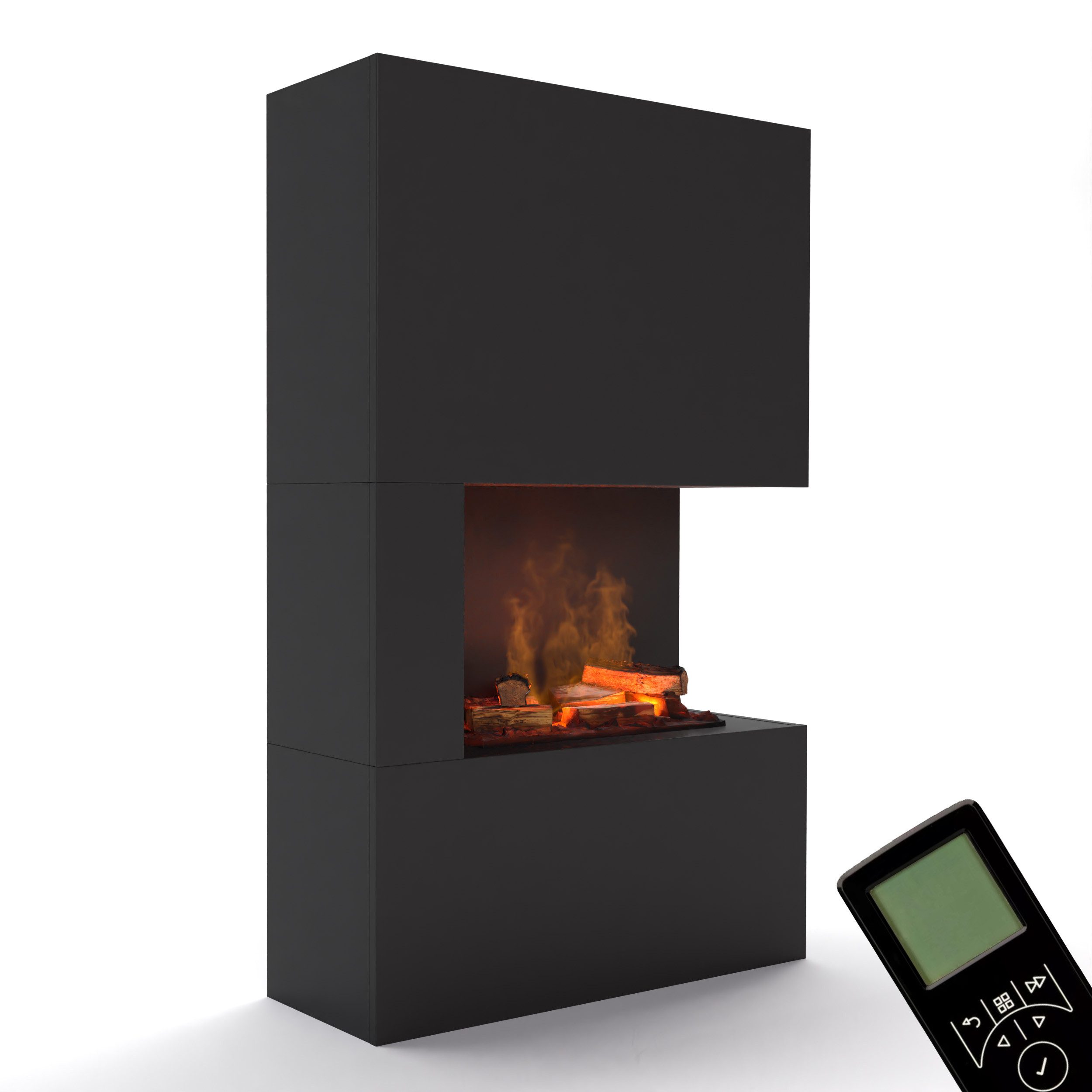 GLOW FIRE Elektrokamin Tucholsky Right Corner Wasserdampf Kamin, Elektrischer Kamin, Wasserdampfkamin mit 3D Feuer und Knisterfunktion