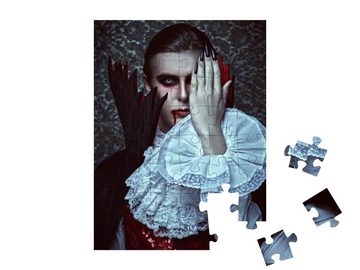 puzzleYOU Puzzle Halloween: Porträt von Graf Dracula, 48 Puzzleteile, puzzleYOU-Kollektionen Vampire