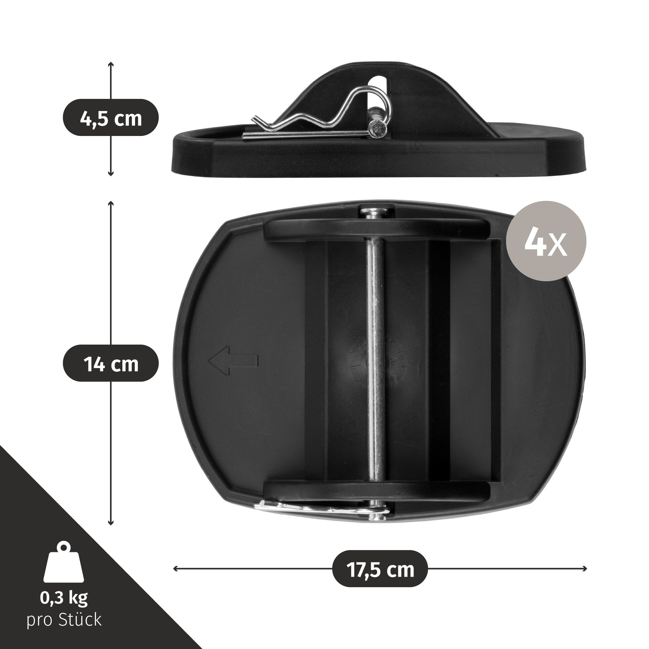 Moritz Anhänger-Abstellstütze Moritz Stützplatten de Luxe 4er Set Wohnwagen Eckstütze 900 kg Caravan – Bild 3 von 5