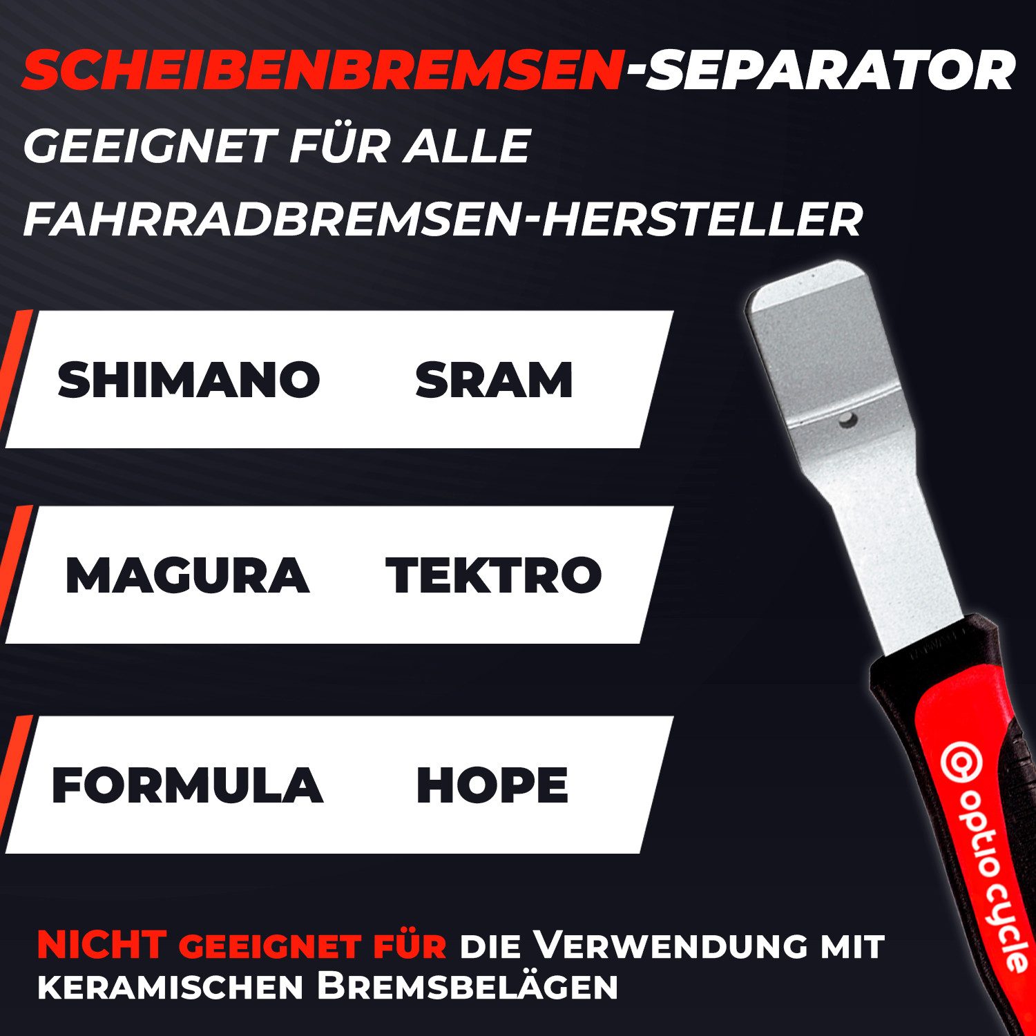 Optio Cylce Bremsscheiben-Richtwerkzeug Optio Cycle Bremskolbenrücksteller Fahrrad