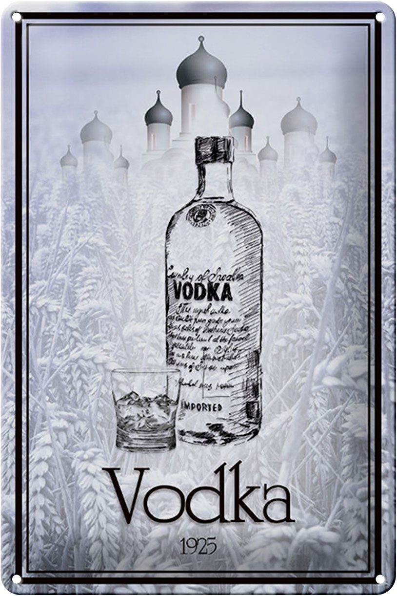 Hebold Metallschild Schild Blech 20x30cm - Made in Germany - Vodka imported Metall Deko Bl